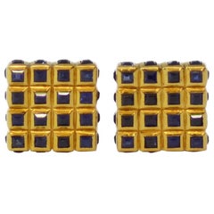 Tiffany & Co. circa 1950 Yellow Gold Sapphire Cufflinks