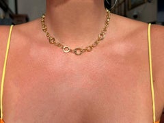 Tiffany & Co. Circle Chain Link Necklace 18k Yellow Gold