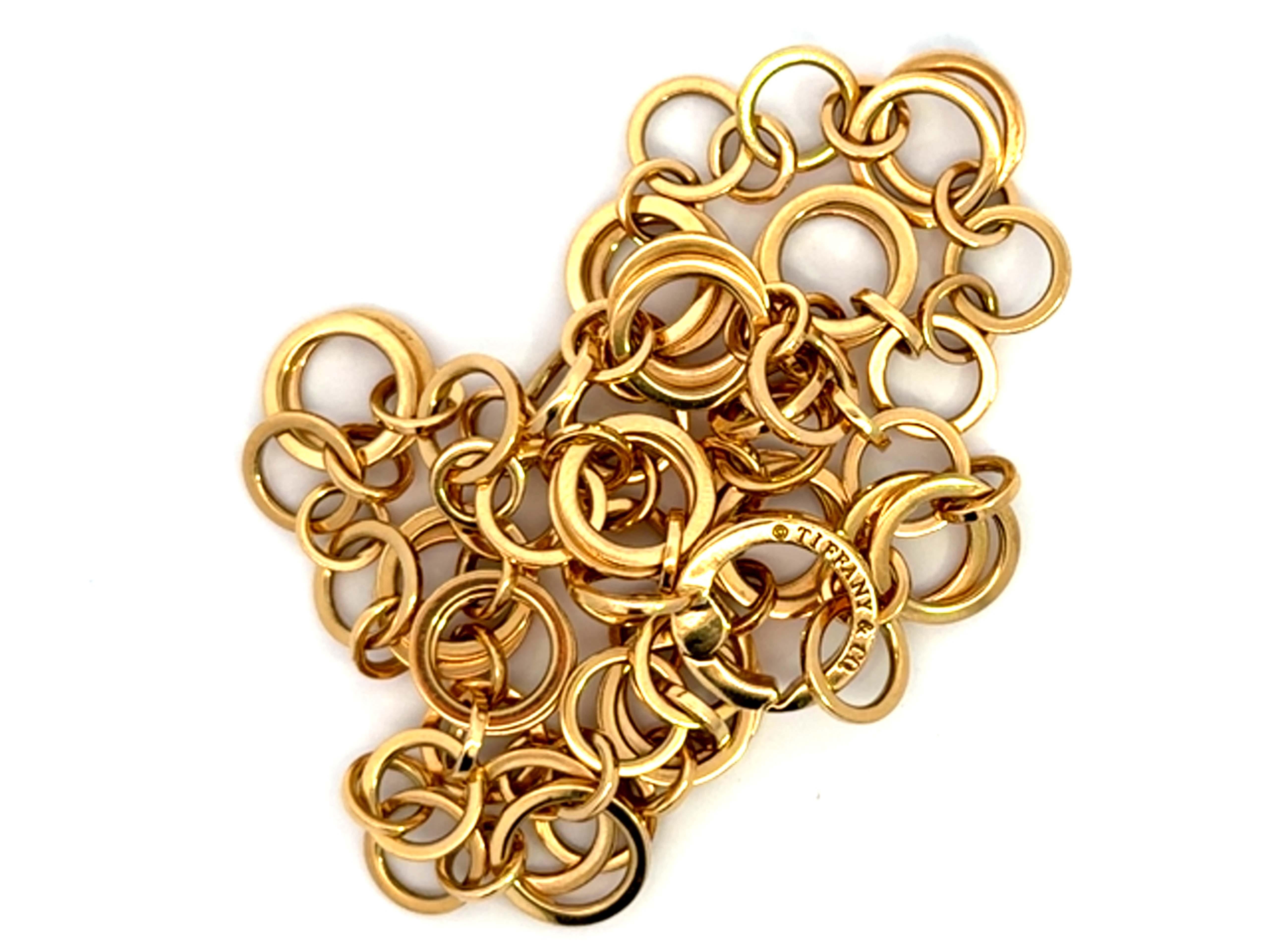 Moderne Tiffany & Co. Collier à maillons en chaîne circulaire en or jaune 18k en vente
