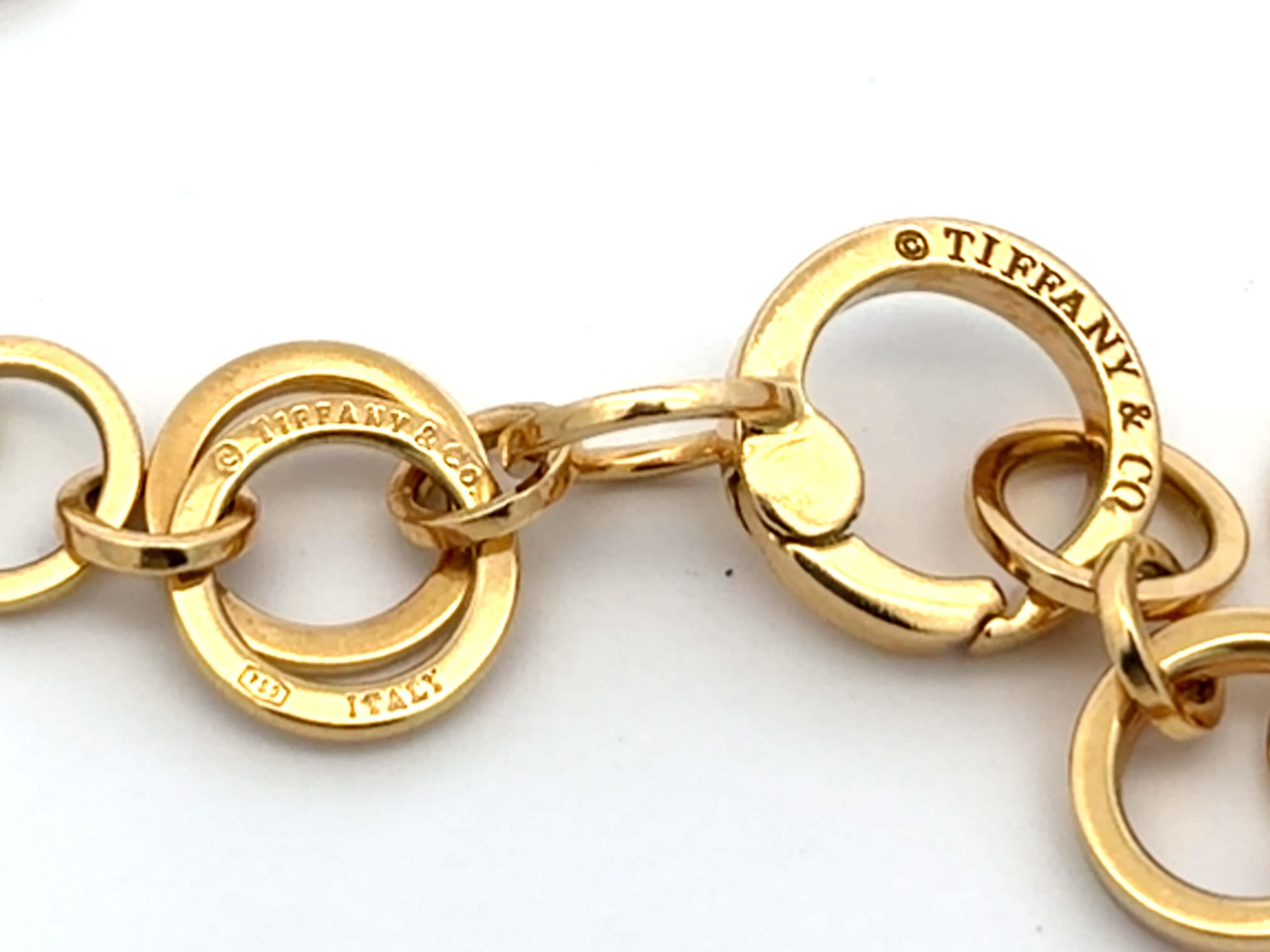 Tiffany & Co. Collier à maillons en chaîne circulaire en or jaune 18k Excellent état - En vente à Honolulu, HI