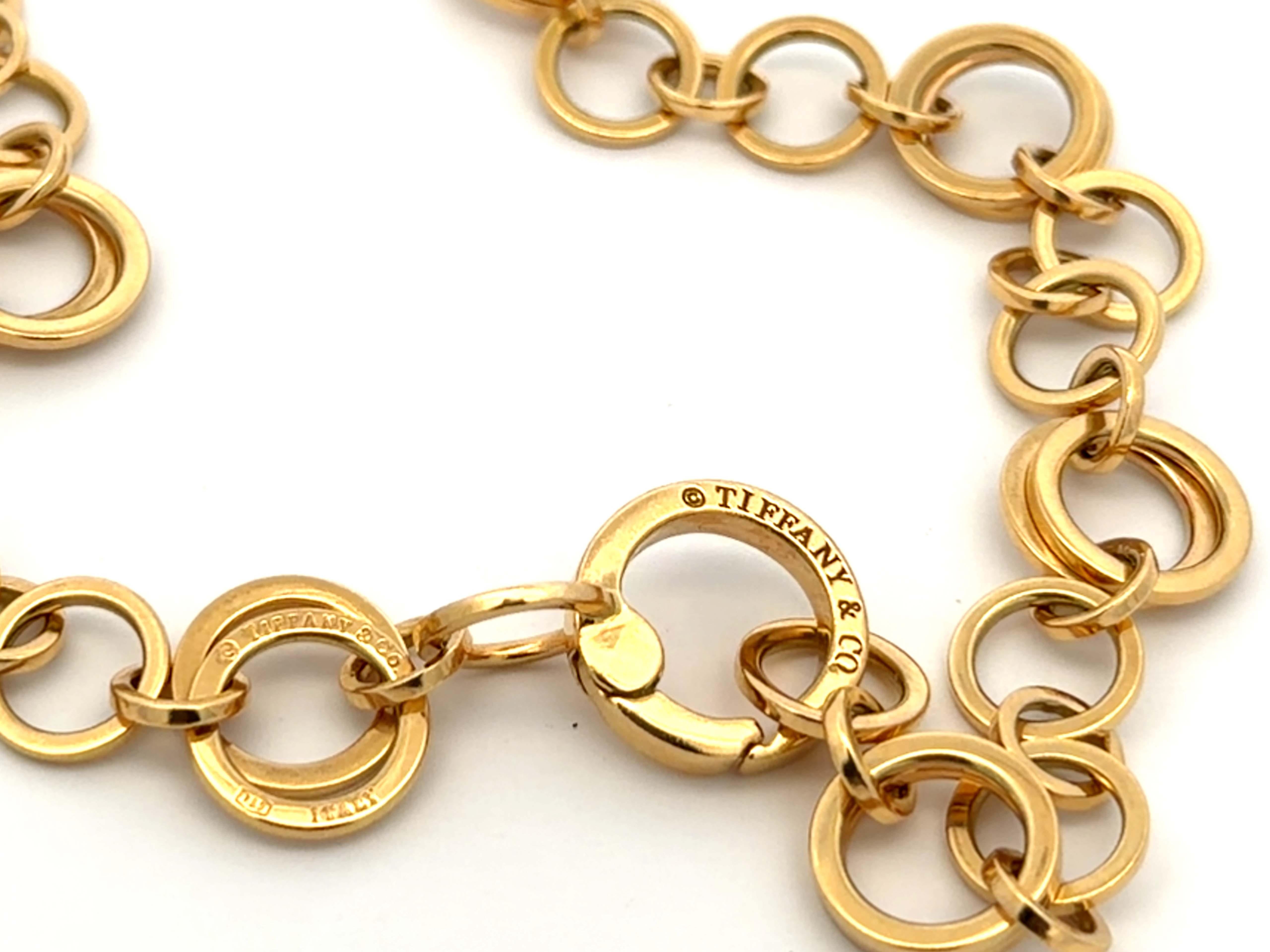 Tiffany & Co. Collier à maillons en chaîne circulaire en or jaune 18k Pour femmes en vente