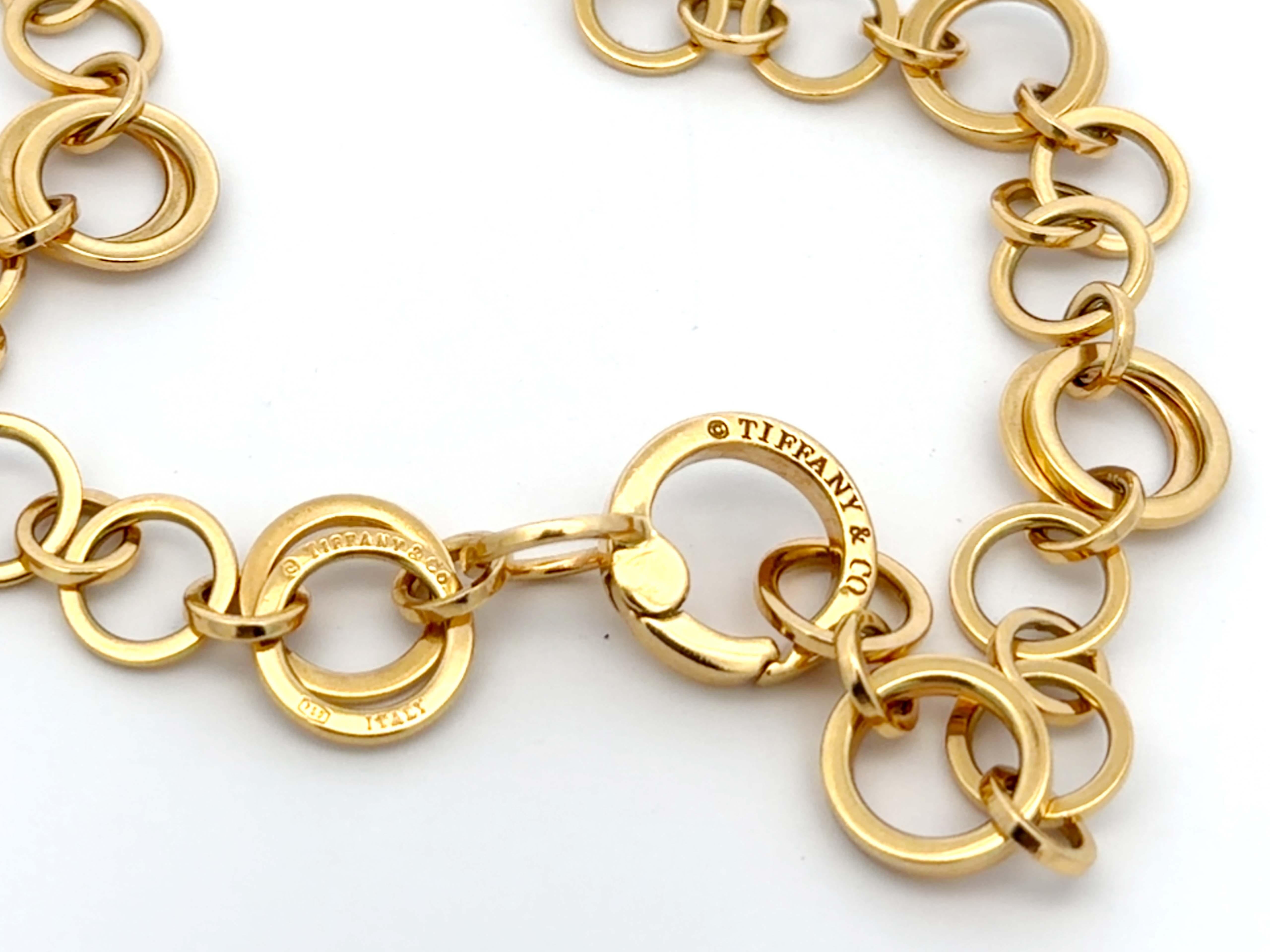 Tiffany & Co. Collier à maillons en chaîne circulaire en or jaune 18k en vente 1