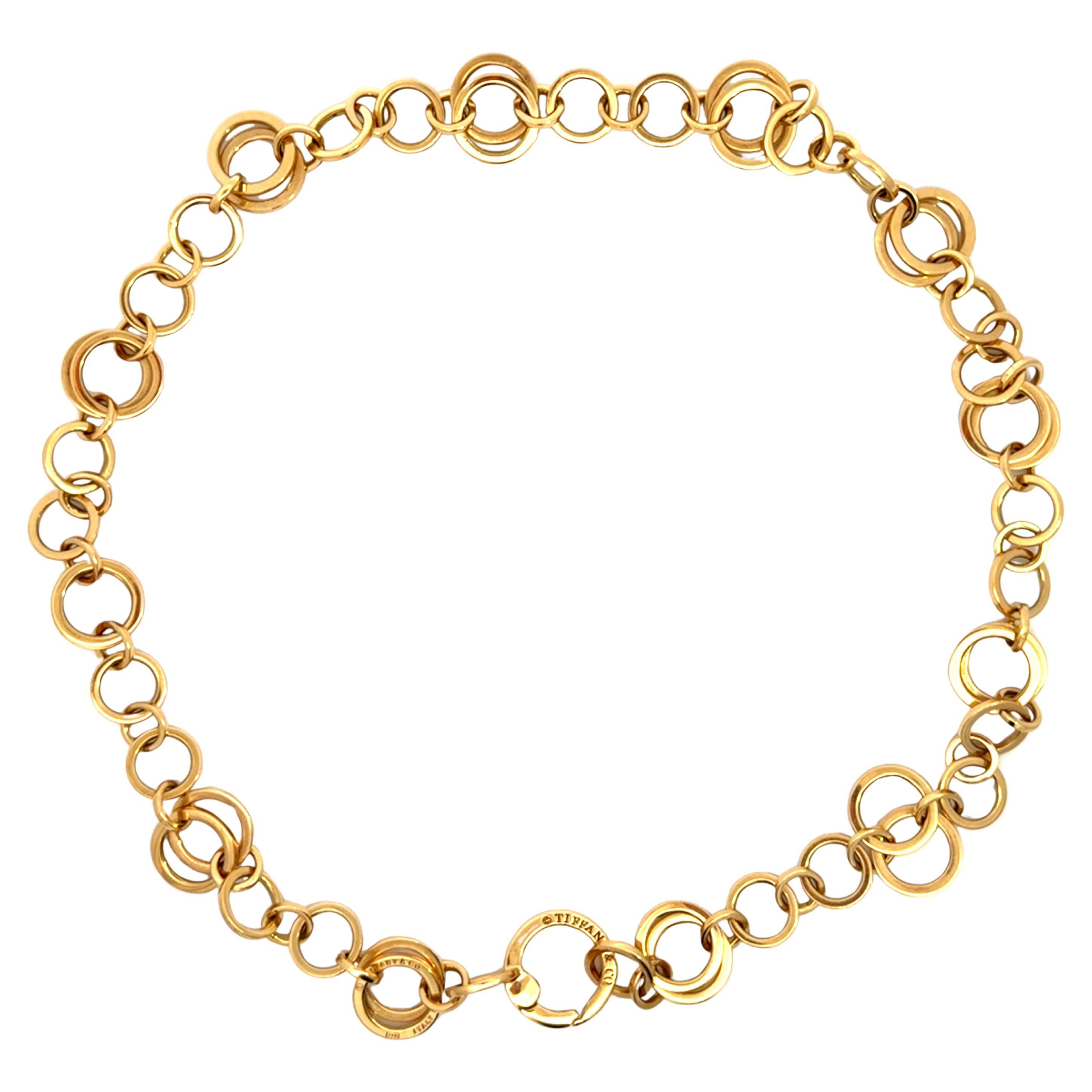 Tiffany & Co. Collier à maillons en chaîne circulaire en or jaune 18k