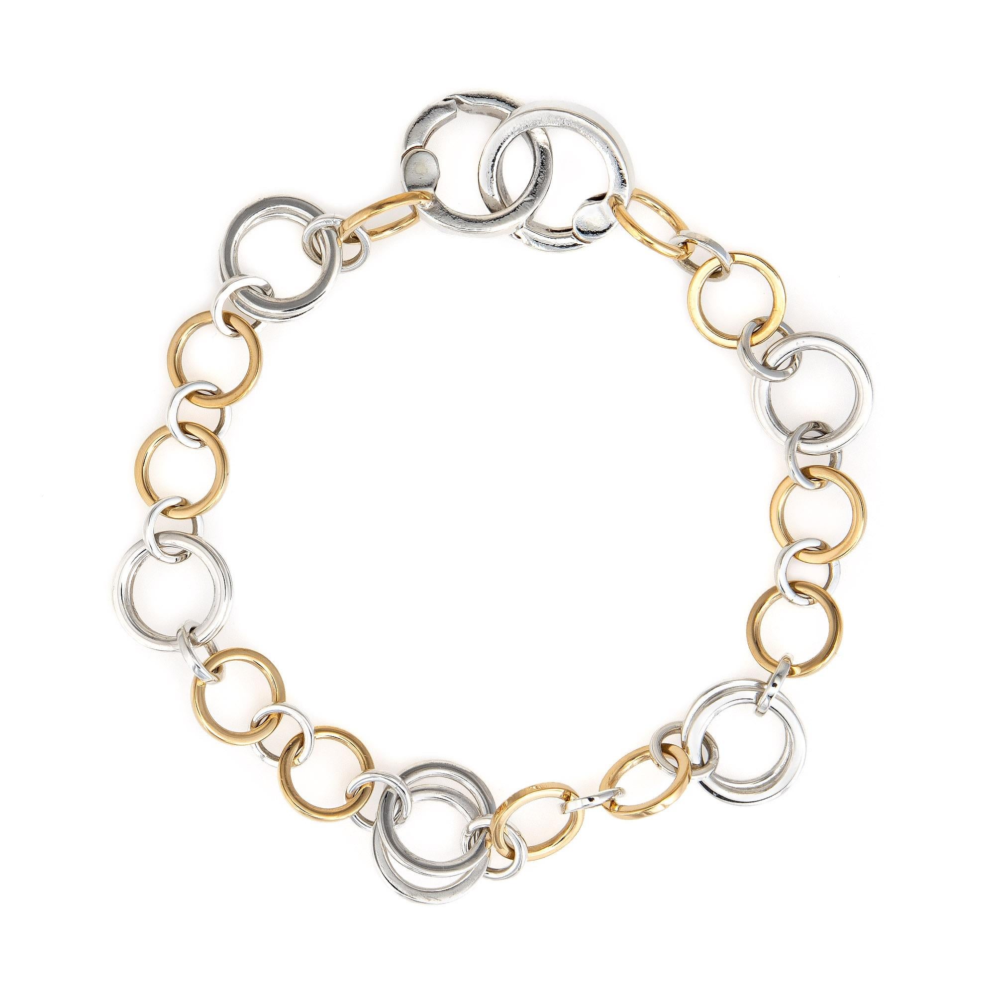 Stainless Steel Antiqued Circles 7in Bracelet