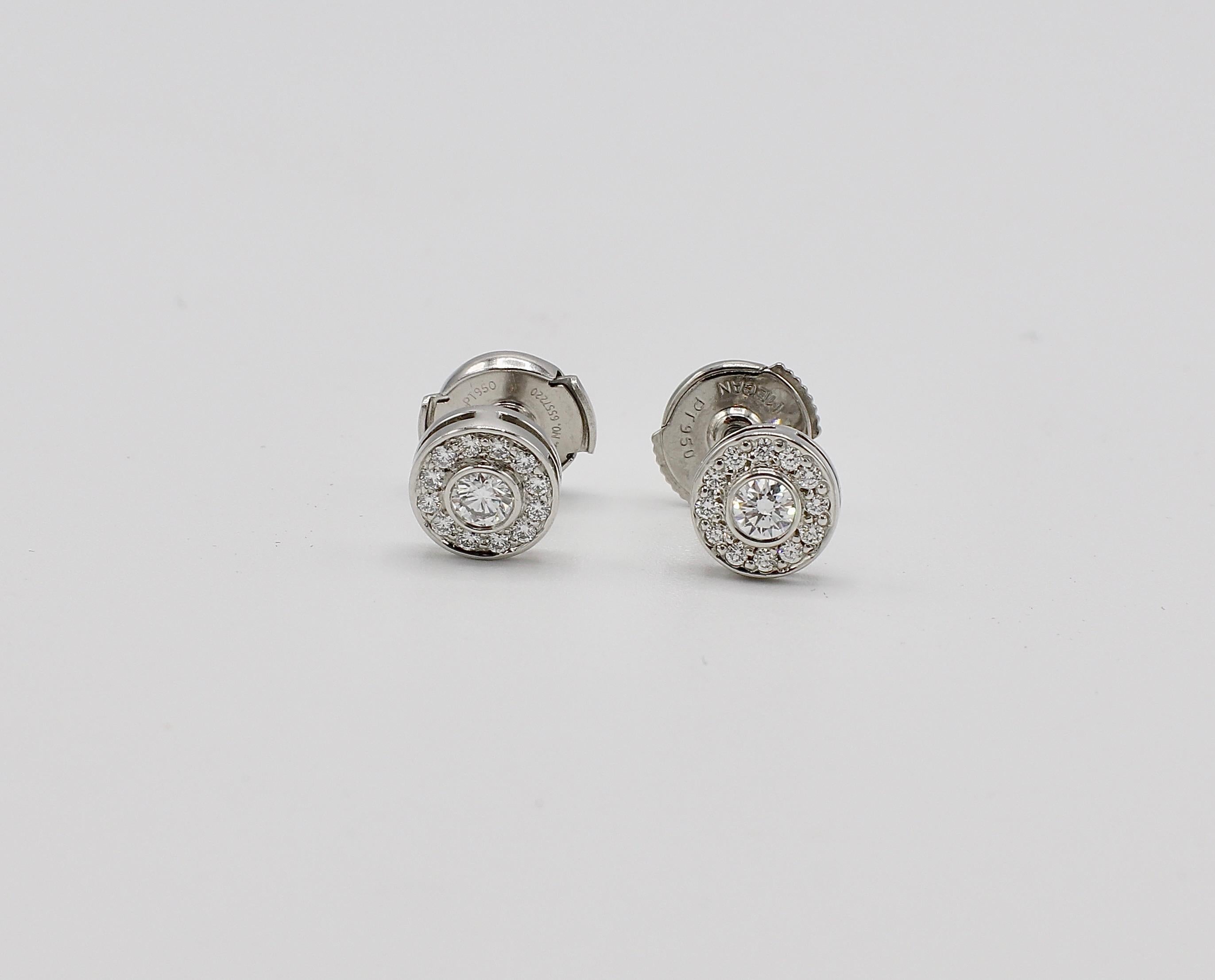 Tiffany & Co. Circlet .25 CTW Platinum Diamond Stud Earrings 
Metal: Platinum
Weight: 3.25 grams
Diamonds: Approx. .25 CTW F-G VS
Diameter: 6.7MM
Retail: $2,700