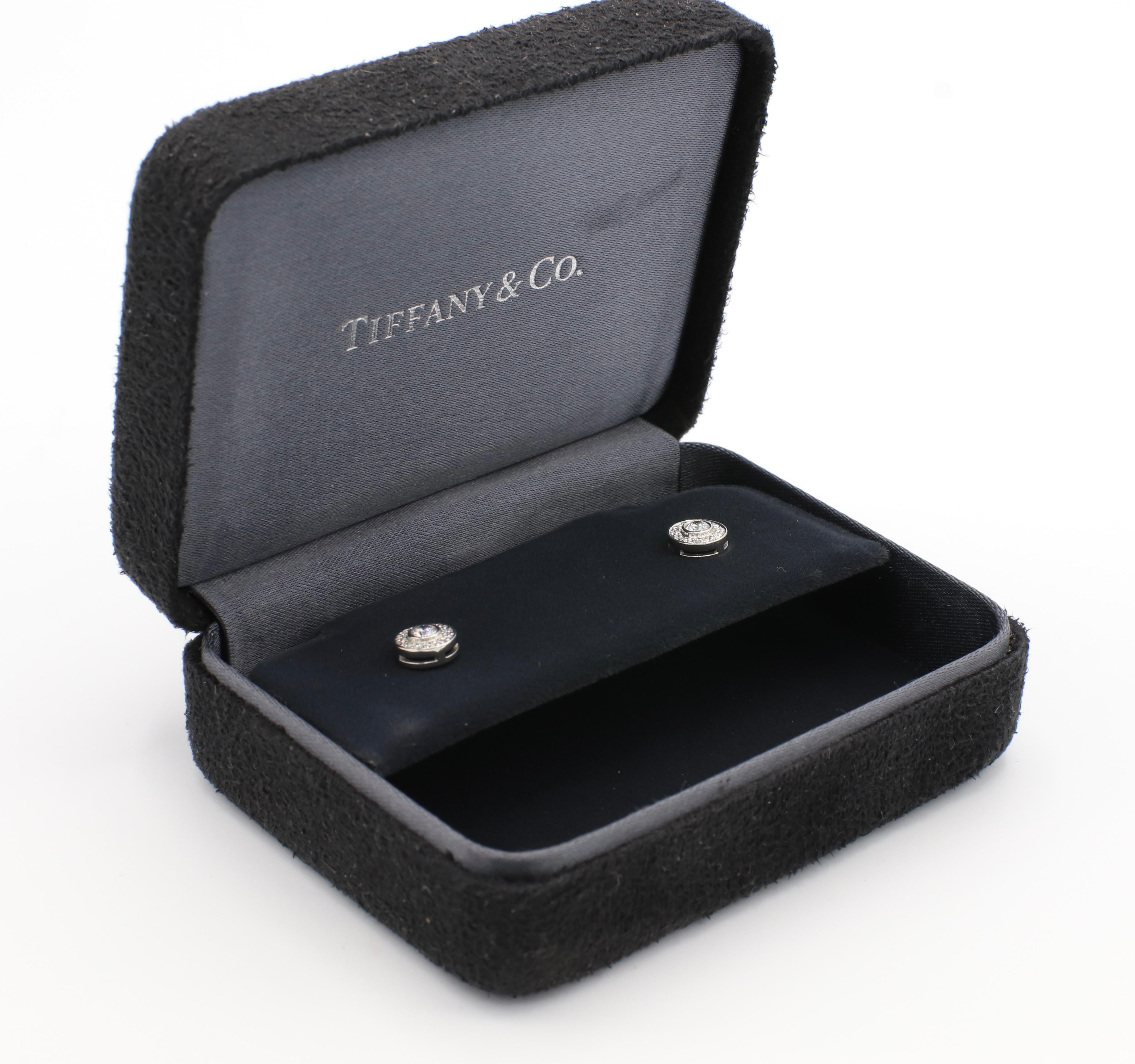 Modern Tiffany & Co. Circlet .25 Carat Platinum Diamond Stud Earrings