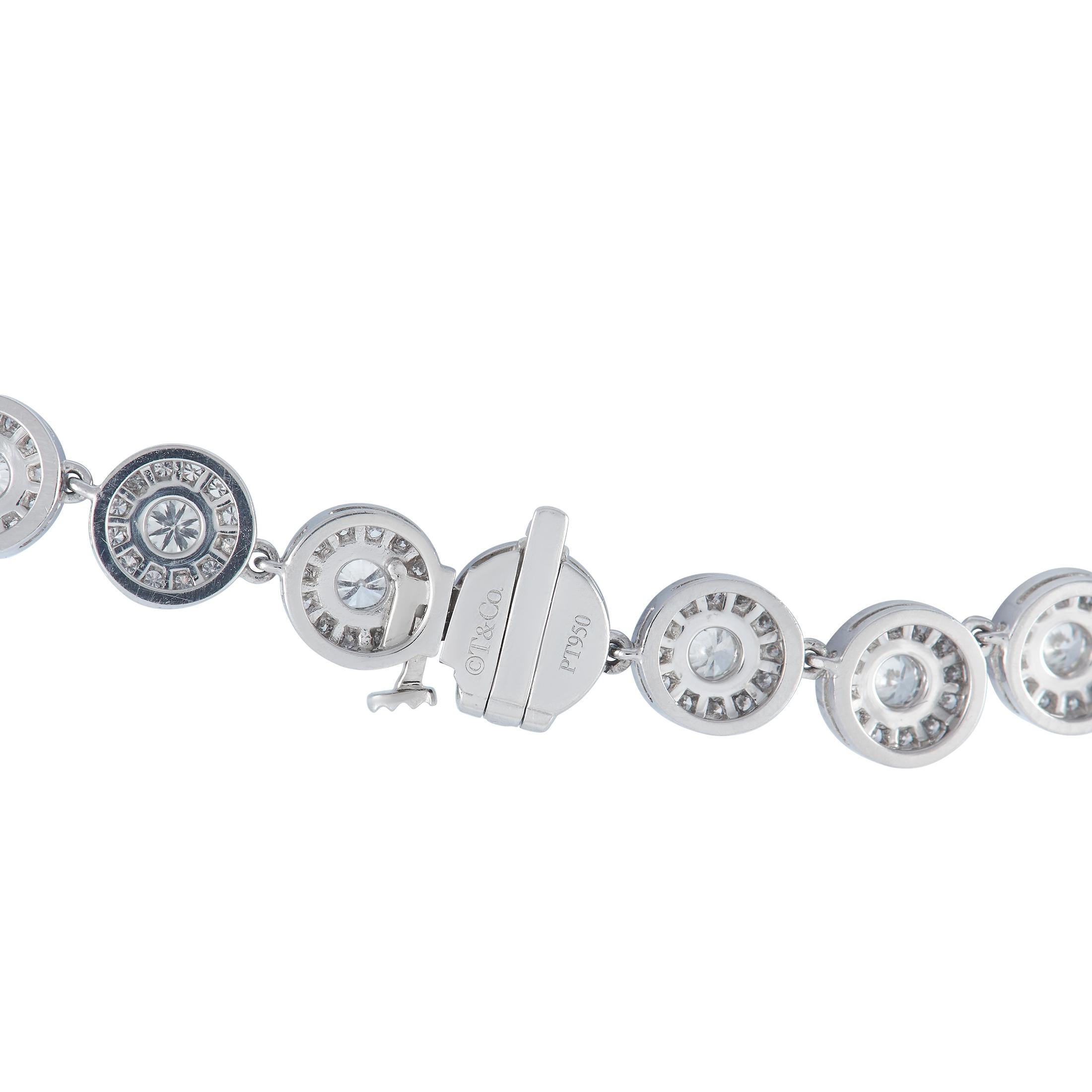 Tiffany & Co Circlet 40 Inches Platinum Round Diamond Necklace In Excellent Condition In New York, NY