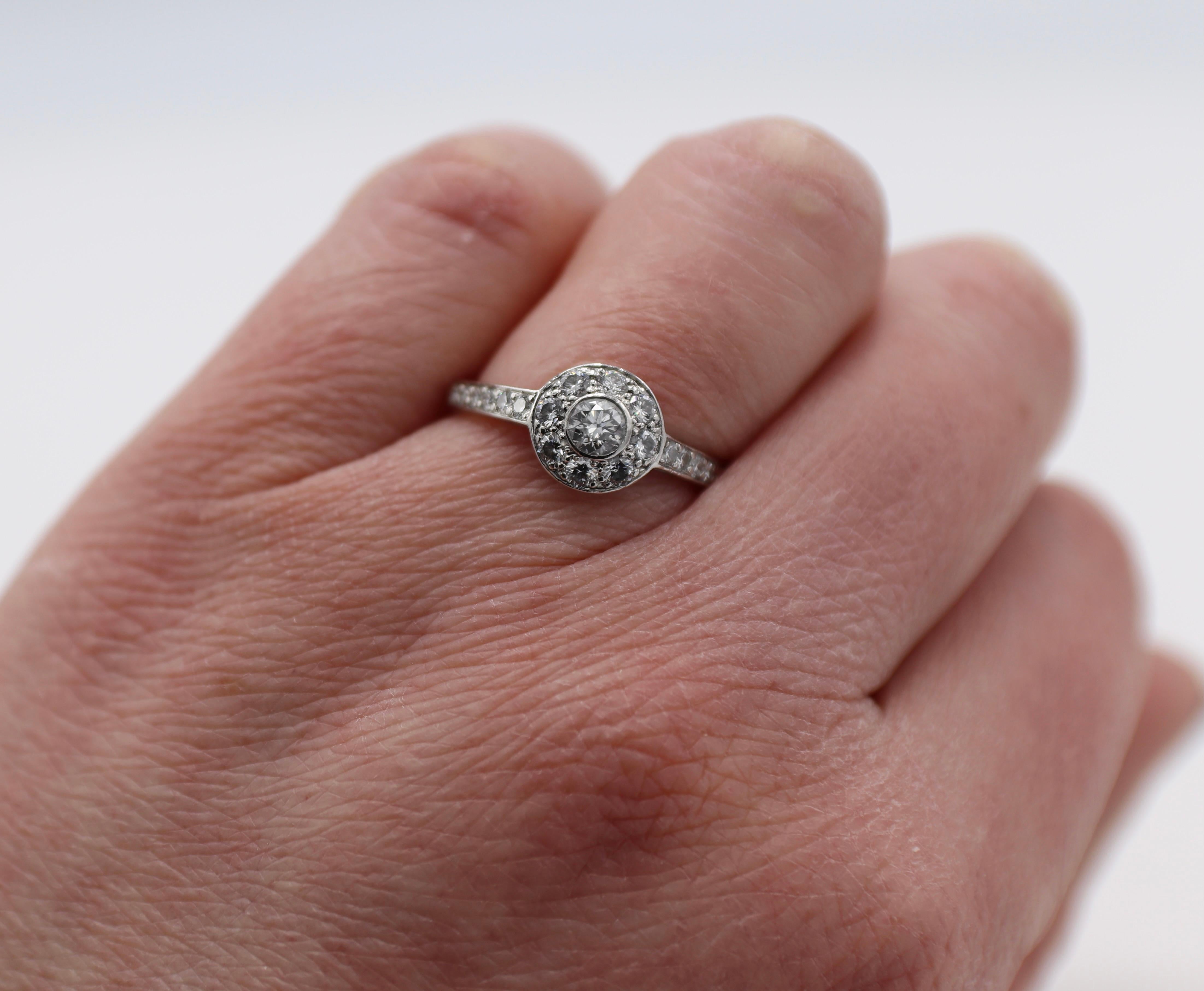 Tiffany & Co. Circlet Collection Platinum Diamond Engagement Ring In Excellent Condition In  Baltimore, MD