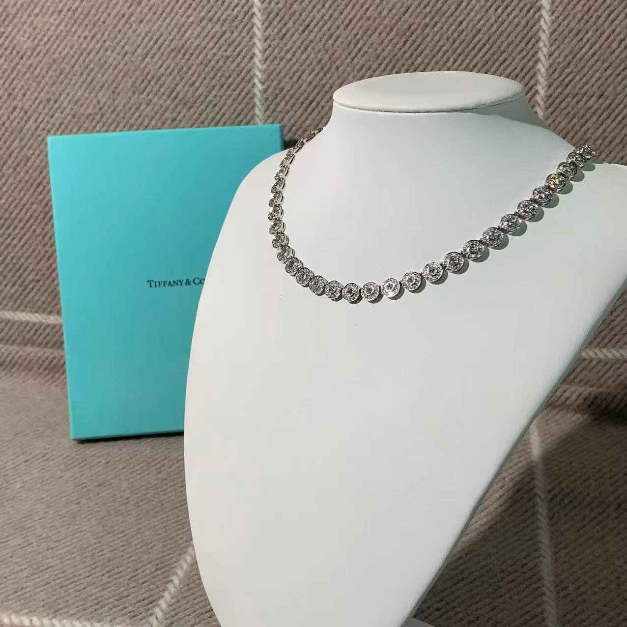 Tiffany and Co. CIRCLET Collection Platinum Necklace with Round Diamond ...