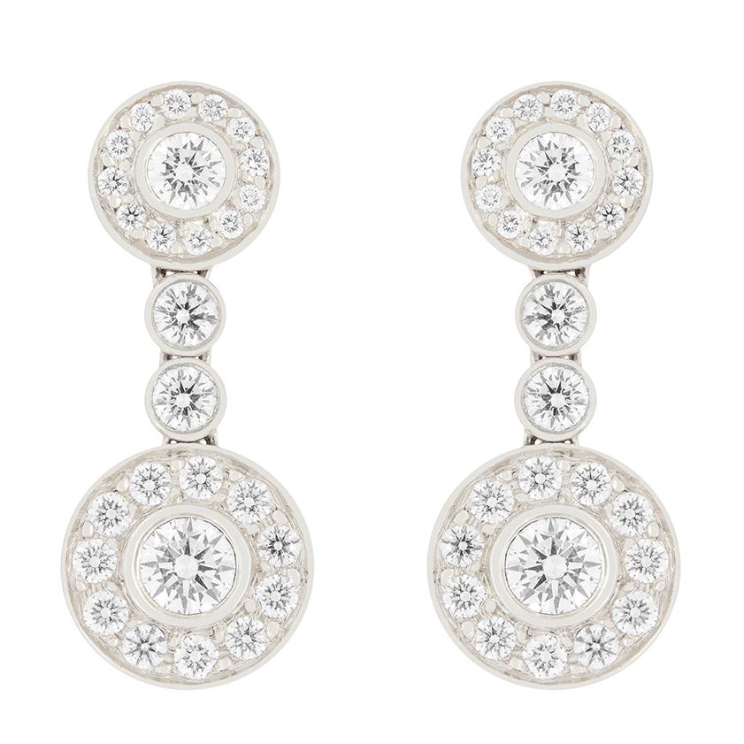 Brilliant Cut Tiffany & Co. Circlet Diamond Drop Earrings For Sale