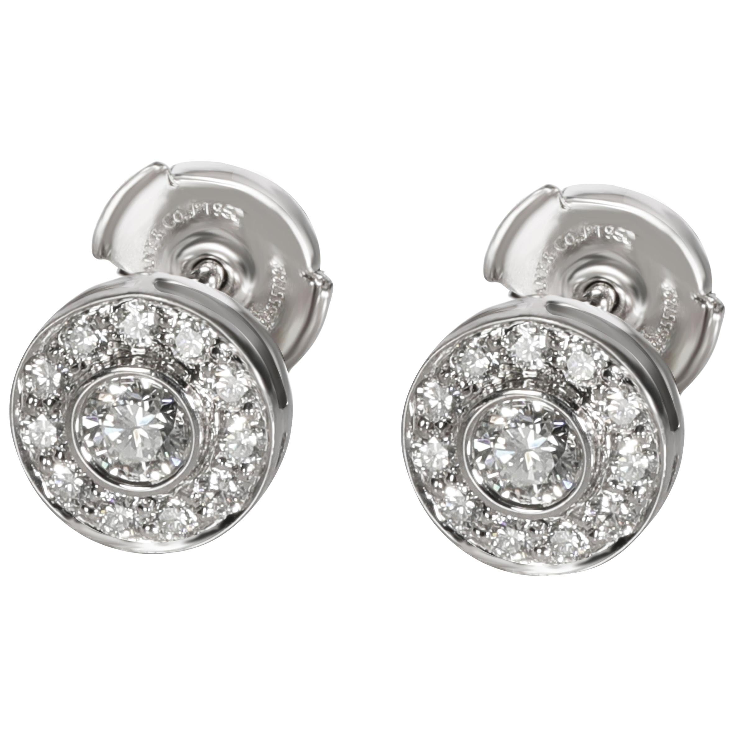 Tiffany & Co. Circlet Diamond Stud Earring in Platinum 0.75 Carat