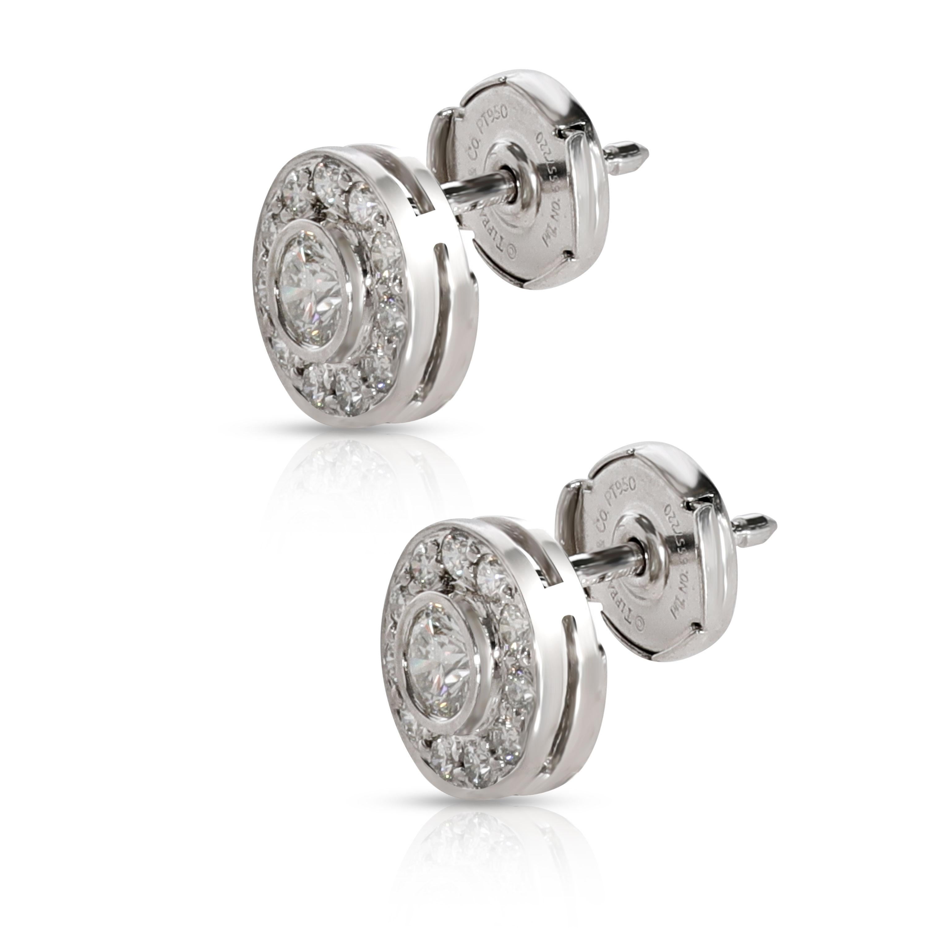 Tiffany & Co. Circlet Diamond Stud Earring in Platinum 0.75 Carat In Excellent Condition In New York, NY