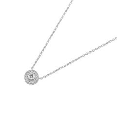 TIFFANY & Co. Circlet Platinum .12ct Diamond Pendant Necklace Mini