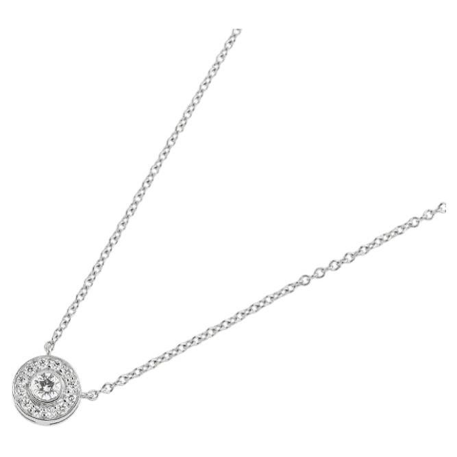 TIFFANY & Co. Circlet Platinum .12ct Diamond Pendant Necklace Mini