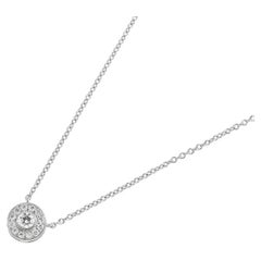 TIFFANY & Co. Circlet Platinum .12ct Diamond Pendant Necklace Mini