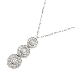 TIFFANY & Co. Circlet Platinum .55ct Diamond Triple Drop Pendant Necklace
