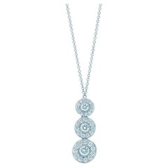TIFFANY & Co. Circlet Platinum .55ct Diamond Triple Drop Pendant Necklace
