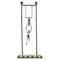 Vintage Tiffany & Co. Circus Sterling Silver Enamel Trapeze Acrobats