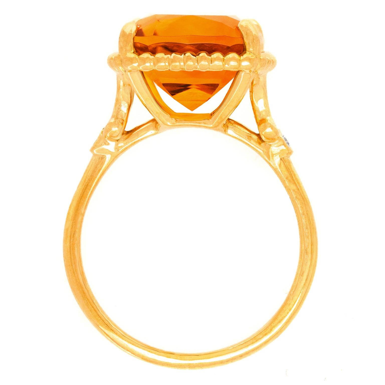 Tiffany & Co. Citrine and Diamond Ring In Excellent Condition In Litchfield, CT