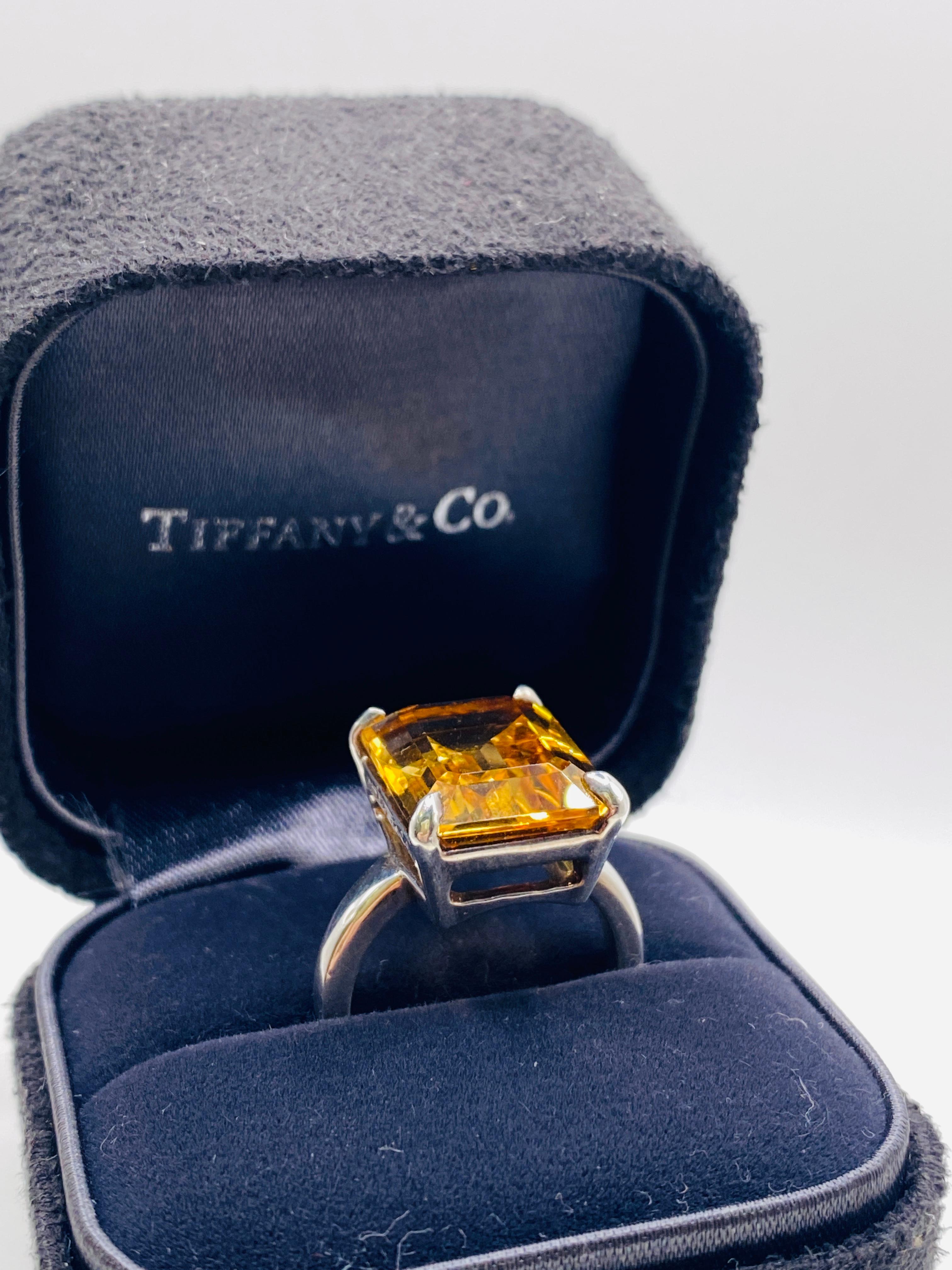 Tiffany & Co Citrine and Sterling Silver Ring 5