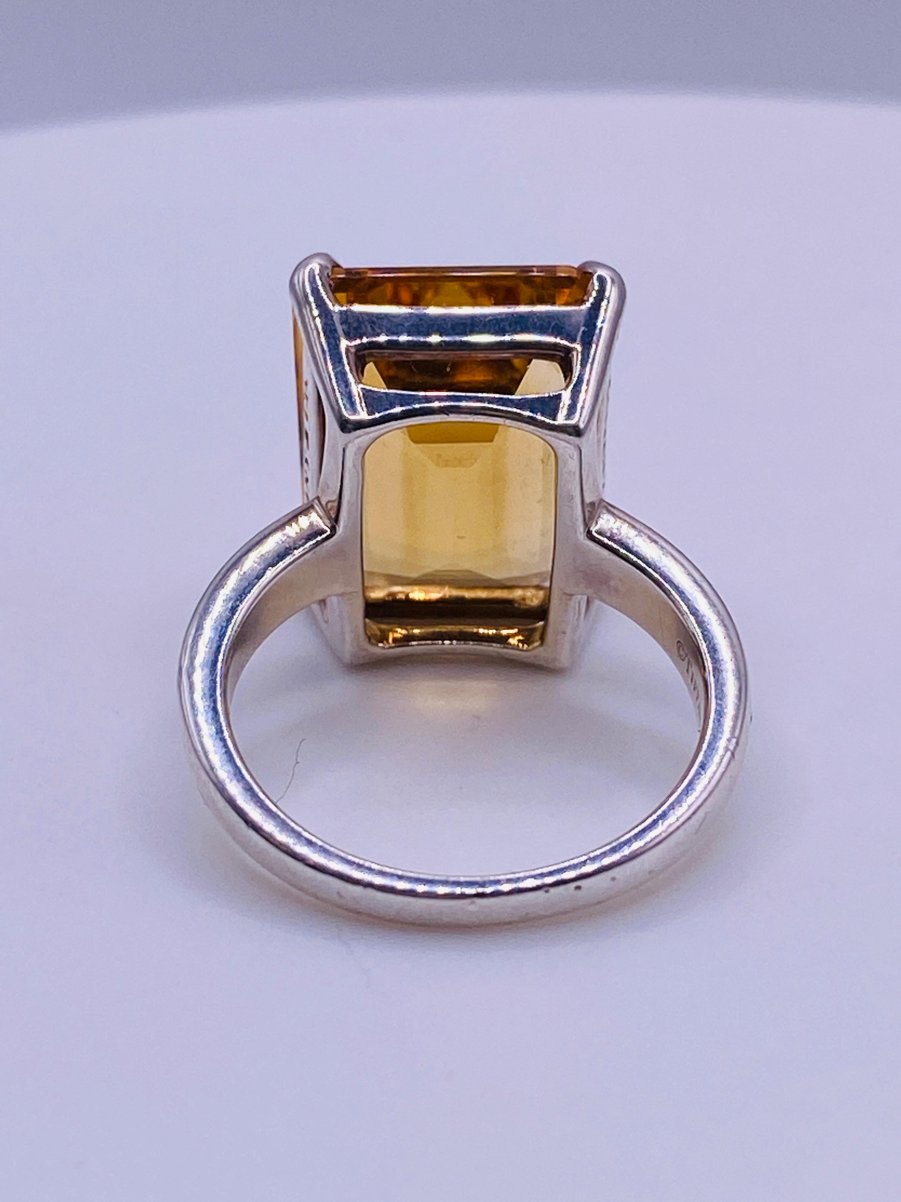 Tiffany & Co Citrine and Sterling Silver Ring 3