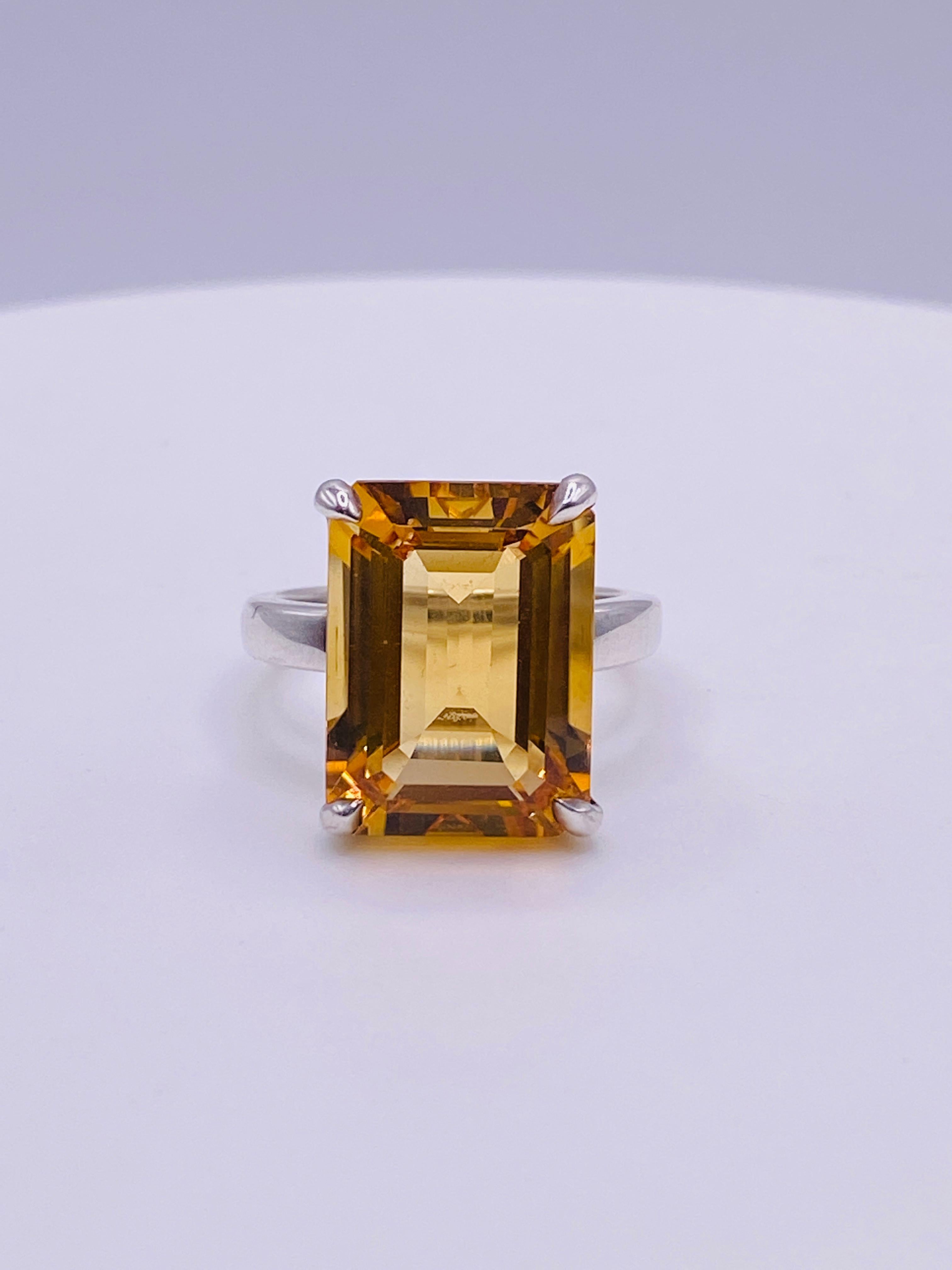 Tiffany & Co Citrine and Sterling Silver Ring 4
