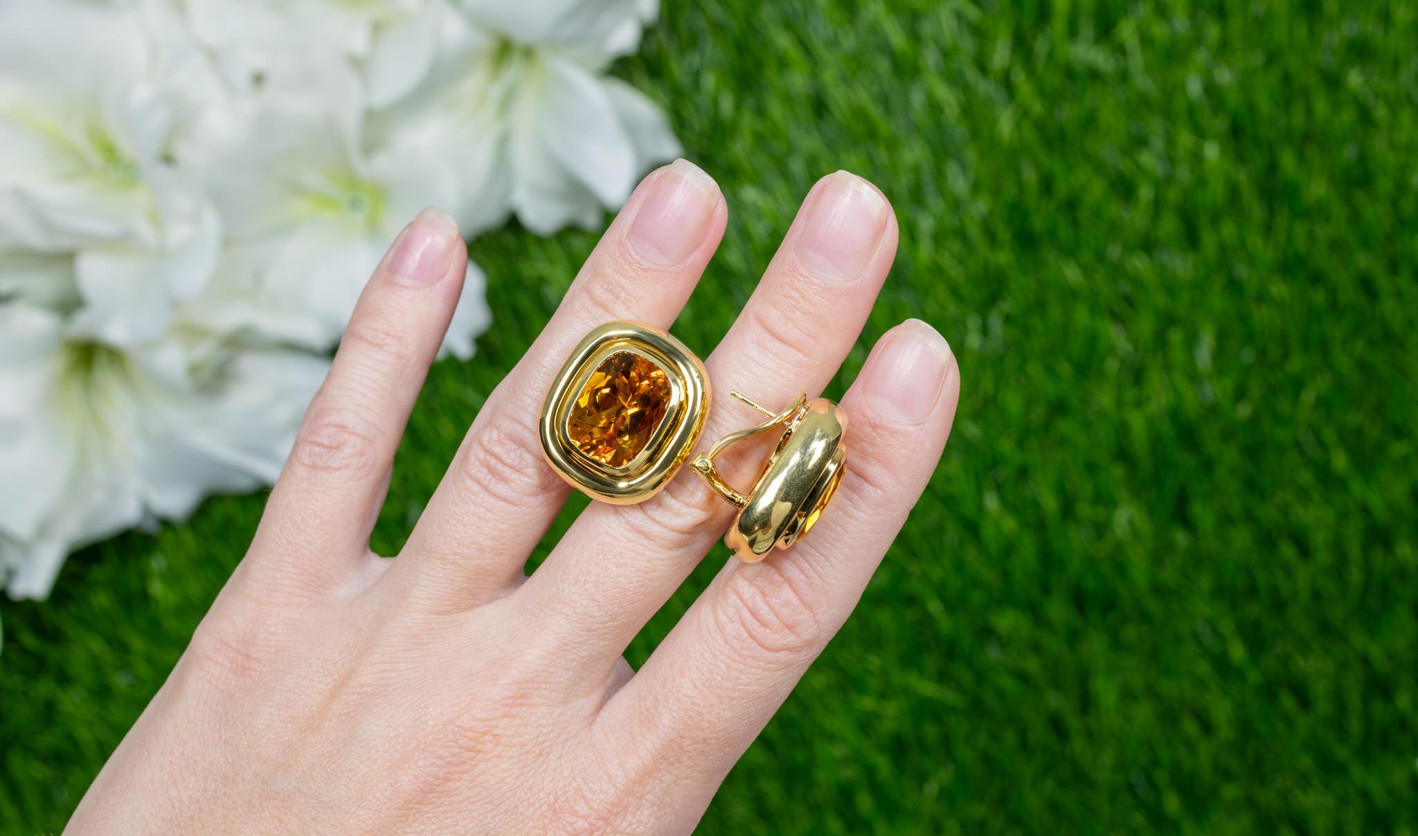 Tiffany & Co Citrine Earrings Paloma Picasso Collection 18K Yellow Gold 1