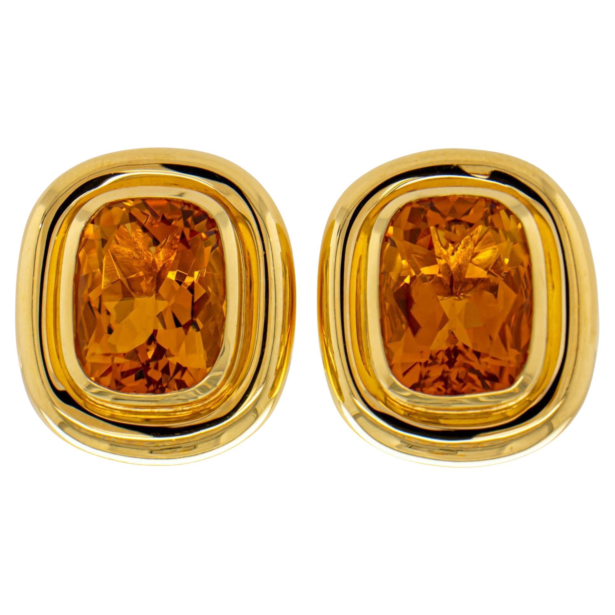 Tiffany & Co. Paloma Picasso-Ohrringe aus 18 Karat Gelbgold mit Citrin im Angebot