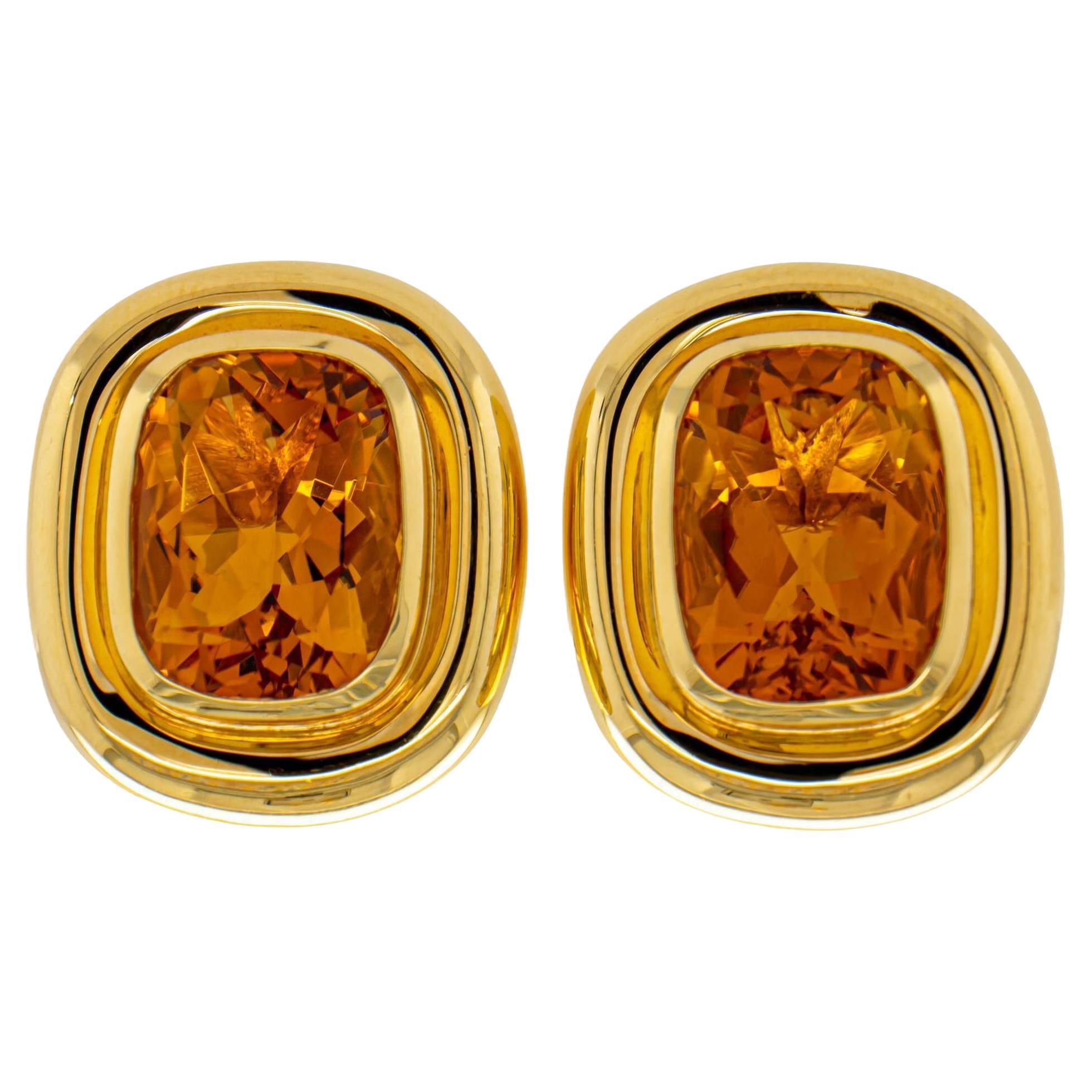 Tiffany & Co. Citrine Earrings Paloma Picasso Collection 18K Yellow Gold For Sale