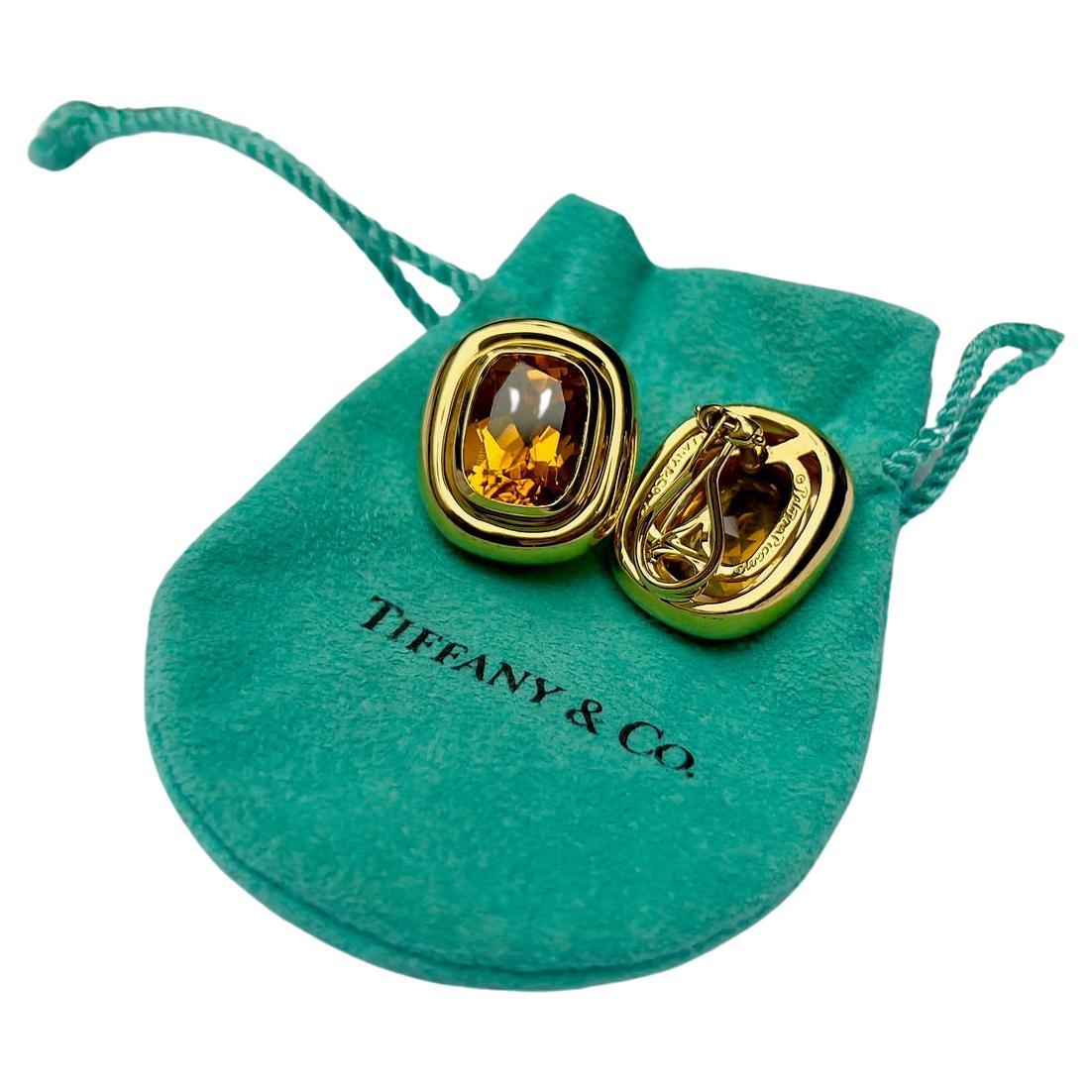 Tiffany & Co. Citrine Earrings Paloma Picasso Collection 18K Yellow Gold For Sale