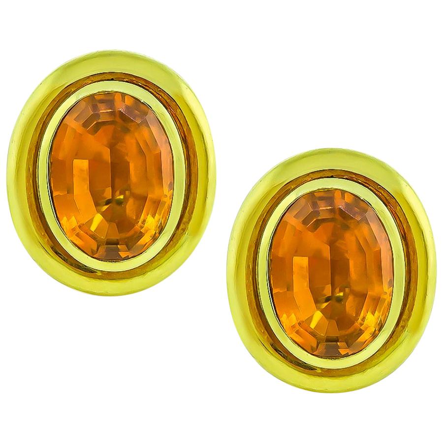 Tiffany & Co. Citrine Yellow Gold Earrings