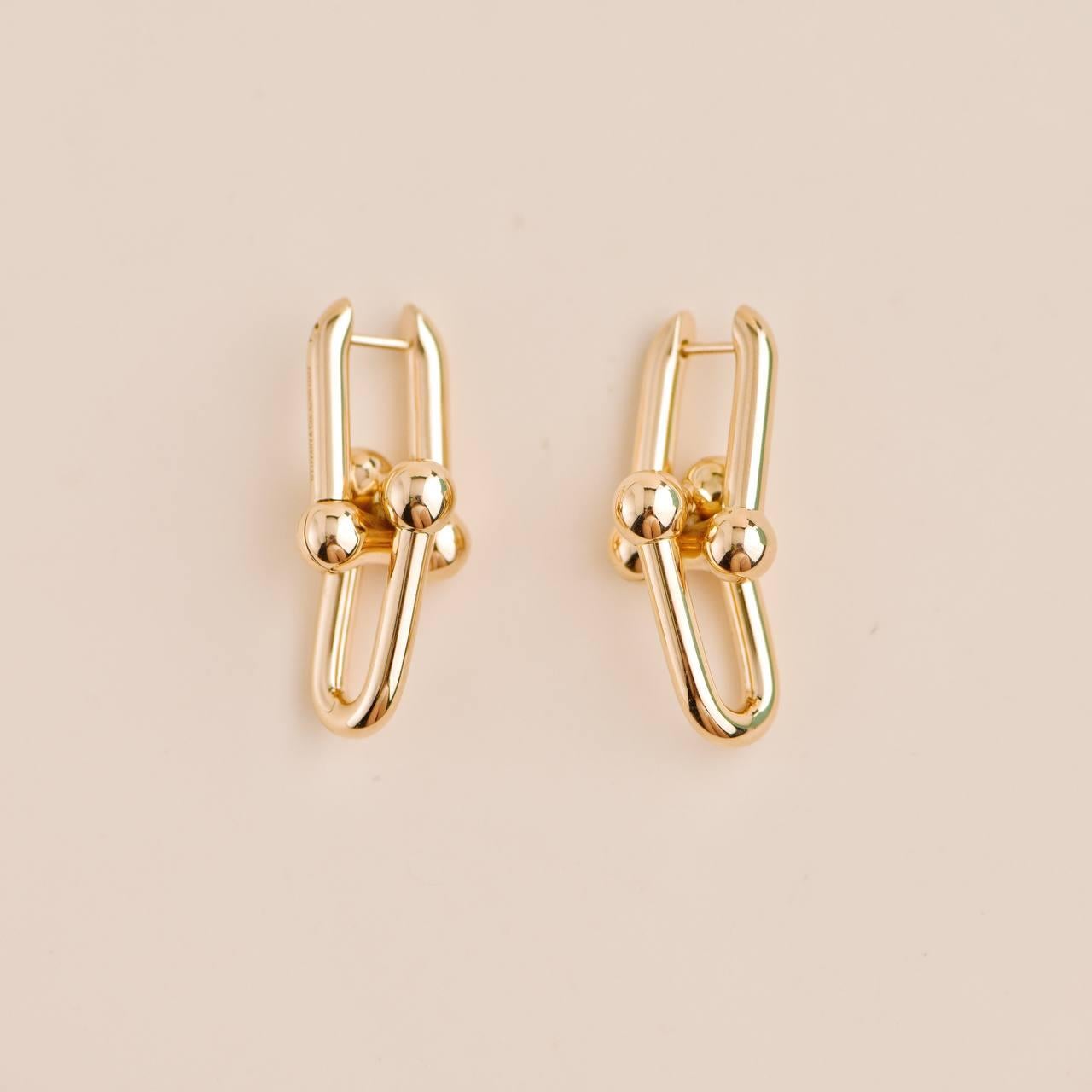 Tiffany & Co. City HardWear 18K Rose Gold Earrings In Excellent Condition For Sale In Banbury, GB