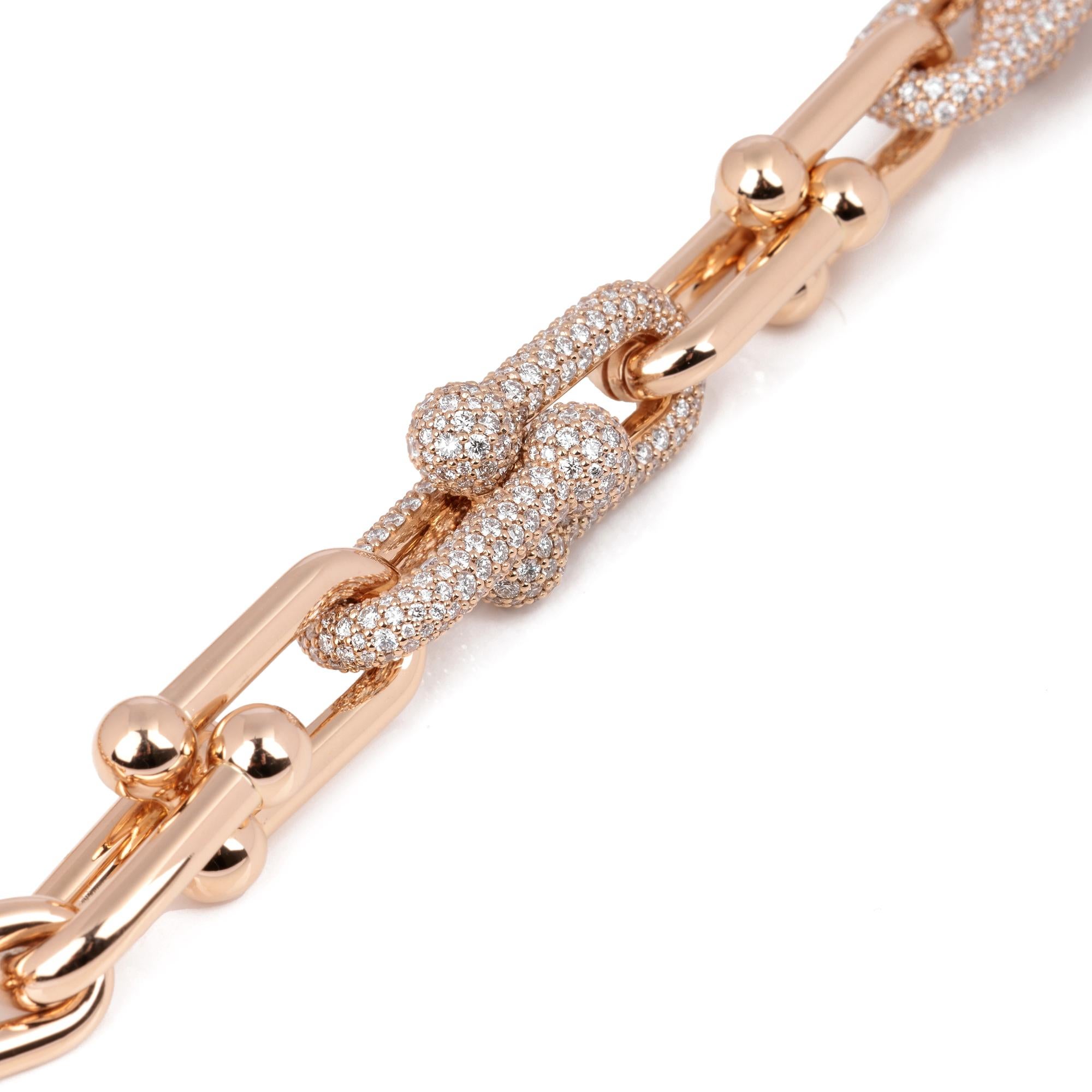 Women's Tiffany & Co City Hardwear Graduated Link Diamond Pave Necklace
