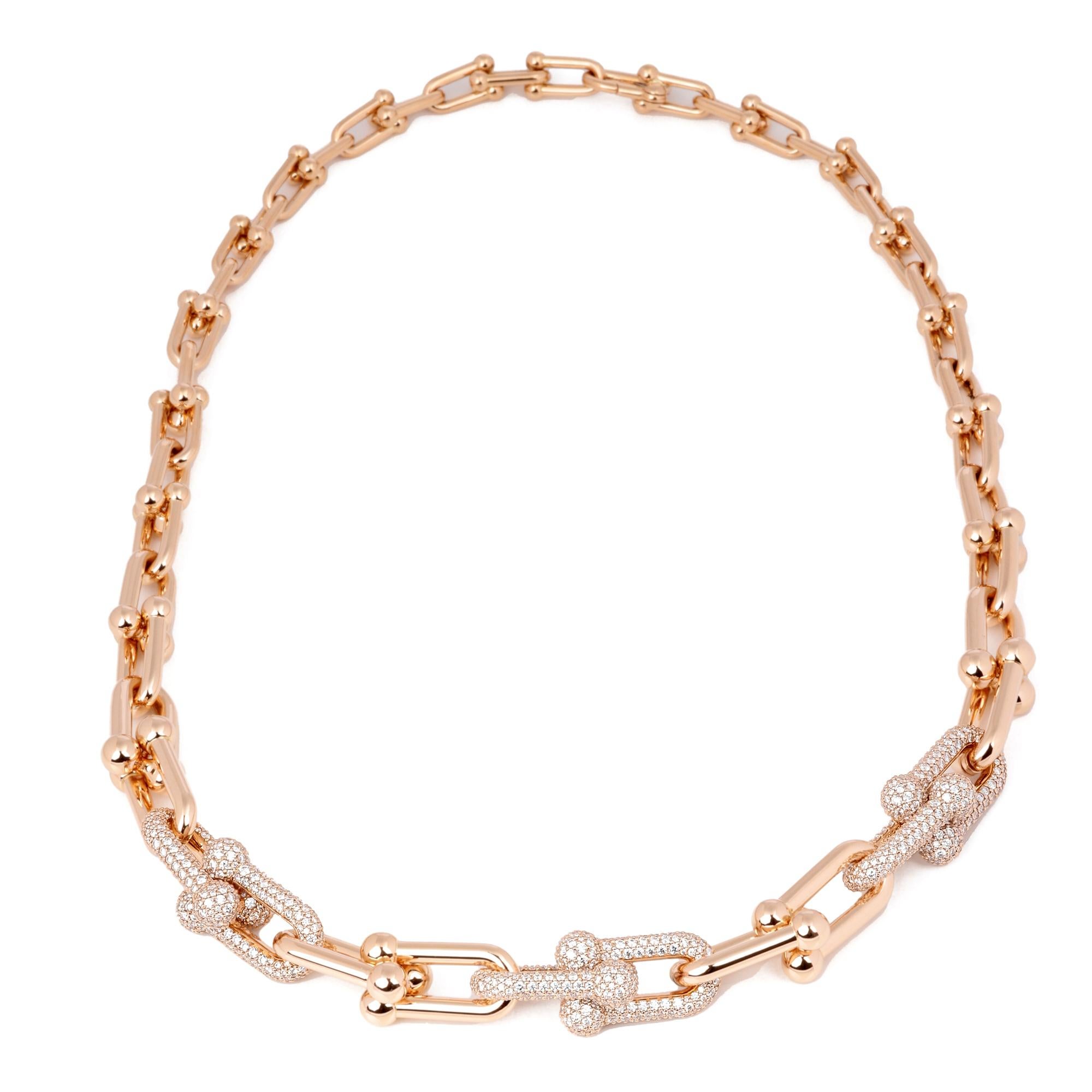 Tiffany & Co City Hardwear Graduated Link Diamond Pave Necklace 1