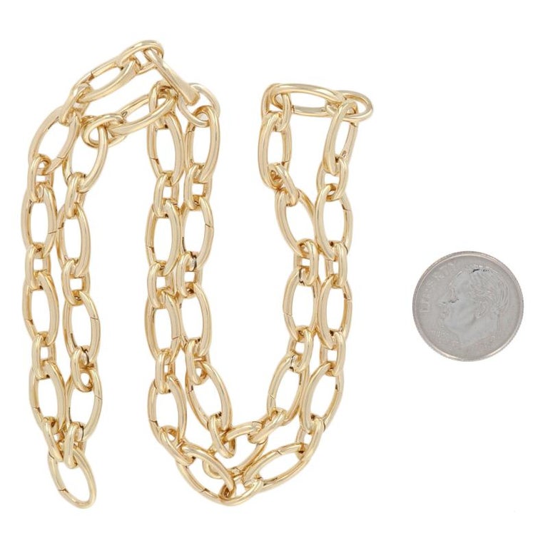 Tiffany and Co. Clasping Oval Link Necklace, 18 Karat Yellow Gold