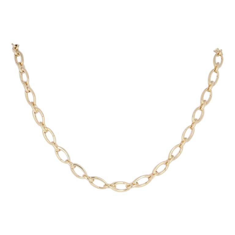 Tiffany and Co. Clasping Oval Link Necklace, 18 Karat Yellow Gold