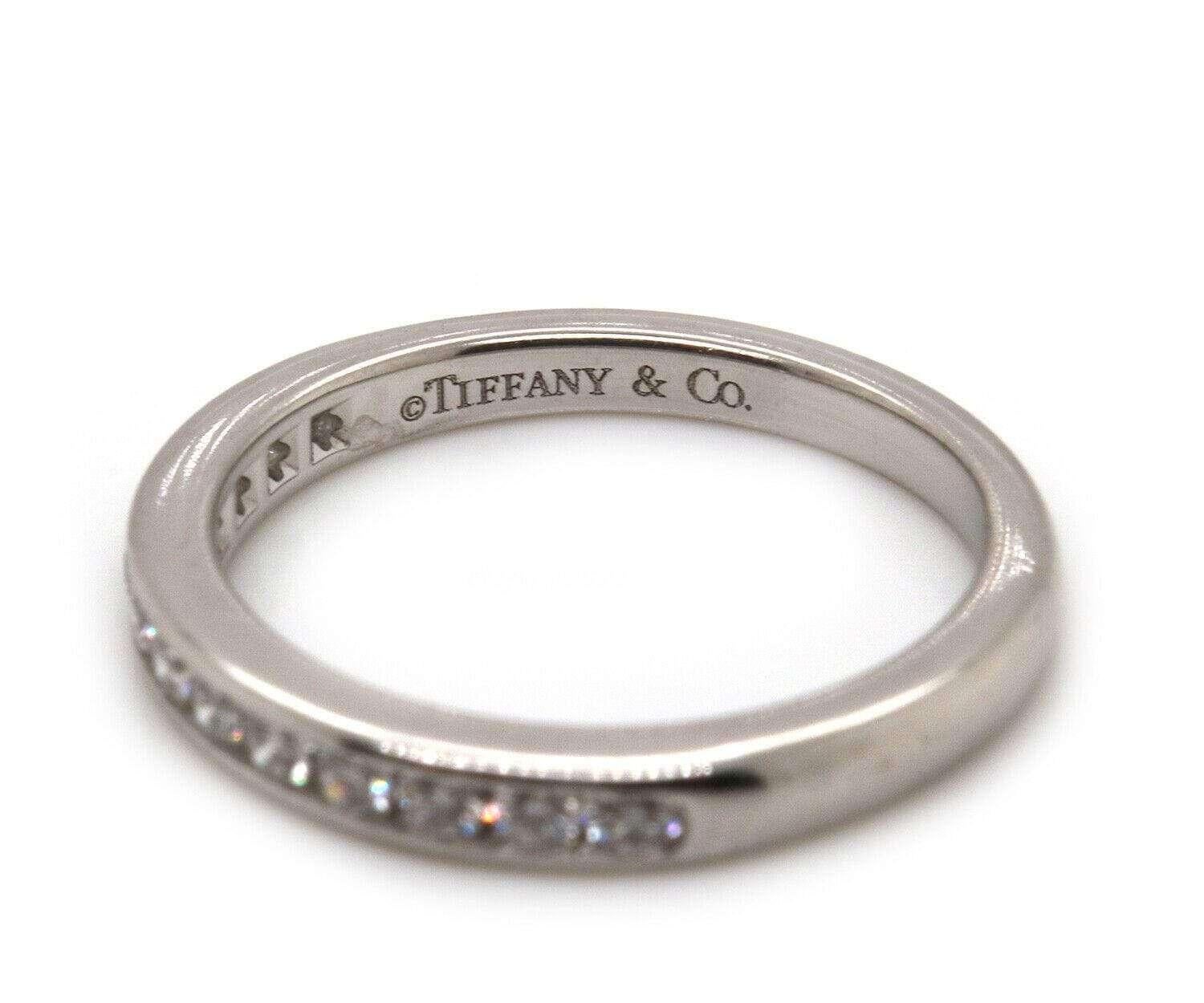 Tiffany & Co. Classic 0.24 CTW Diamond Channel Set Band in Platinum In Excellent Condition In Vienna, VA