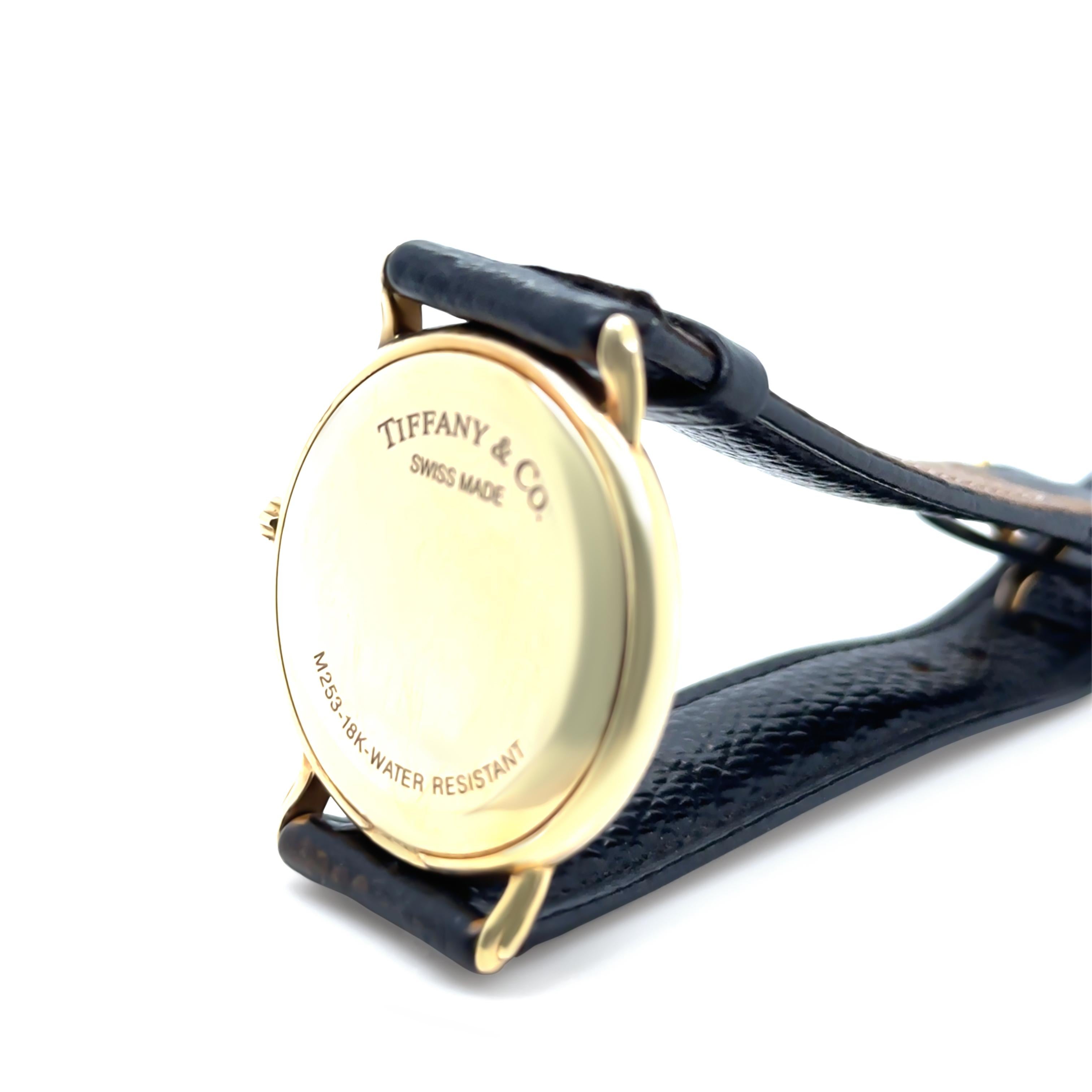 Tiffany & Co. Classic 18ct Yellow Gold Quartz Watch M253 – 34.9g In Excellent Condition In SYDNEY, NSW
