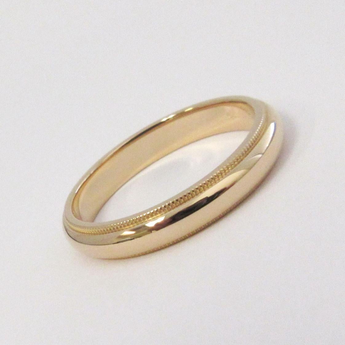 TIFFANY & Co. Classic 18K Rose Gold 4mm Milgrain Hochzeit Band Ring 10.5 im Zustand „Hervorragend“ in Los Angeles, CA