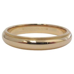 TIFFANY & Co. Classic 18K Rose Gold 4mm Milgrain Hochzeit Band Ring 10.5