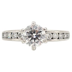 Tiffany&Co. Klassischer Platin-Diamant-Verlobungsring 0,85 Karat Solitär 1,15 CTW