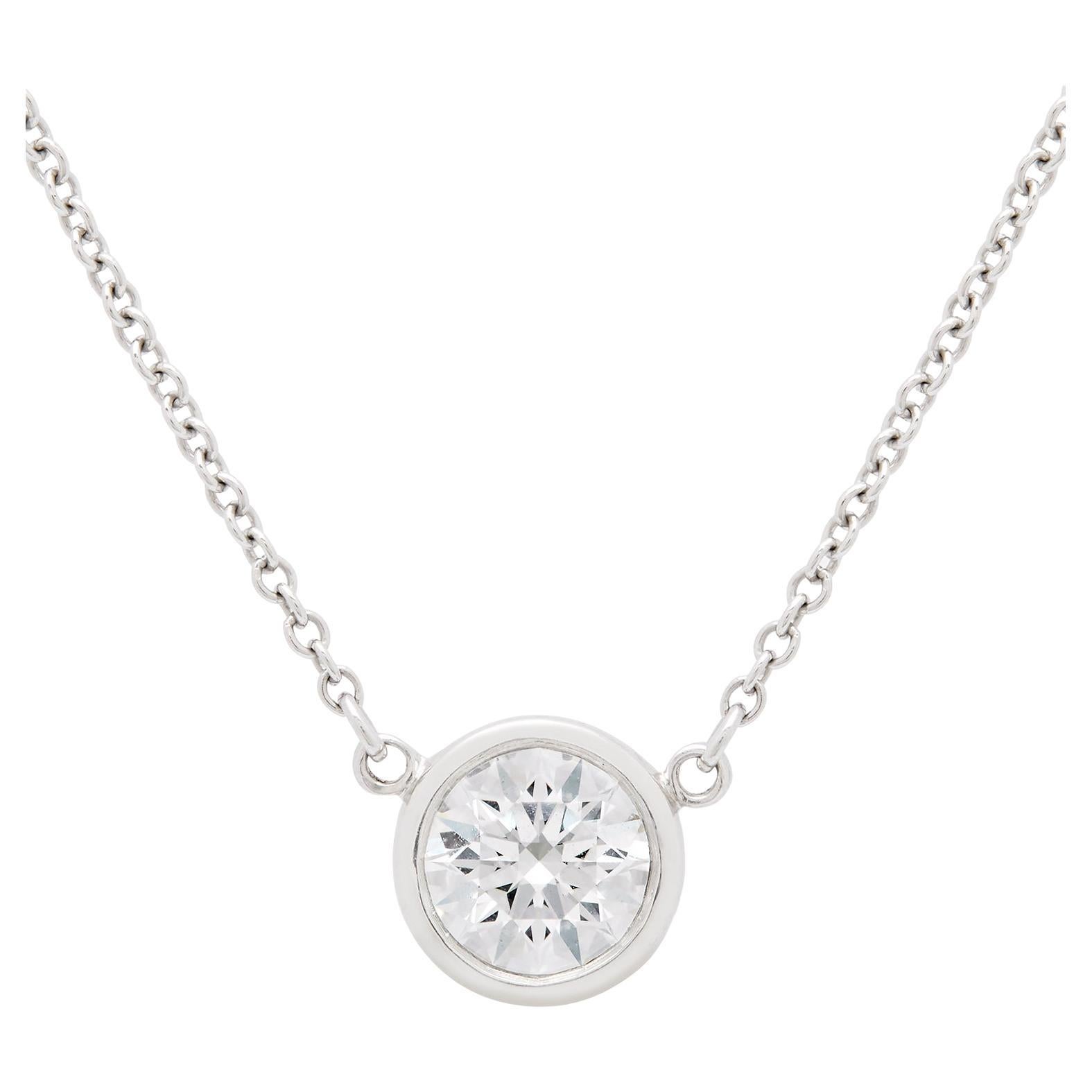 Tiffany & Co classic diamond solitaire pendant 0.60ct