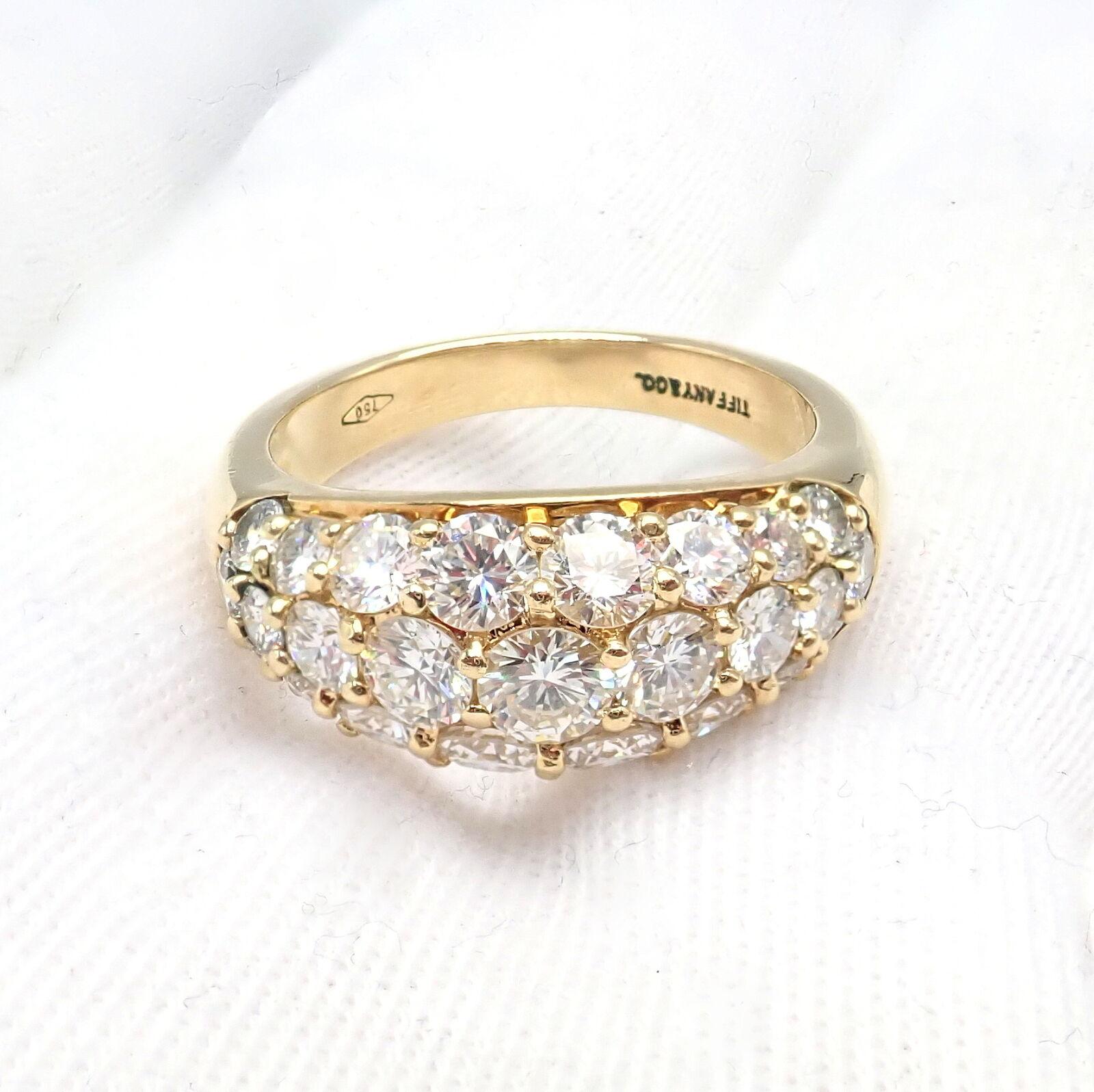 Women's or Men's Tiffany & Co Classic Diamond Yellow Gold Band Ring