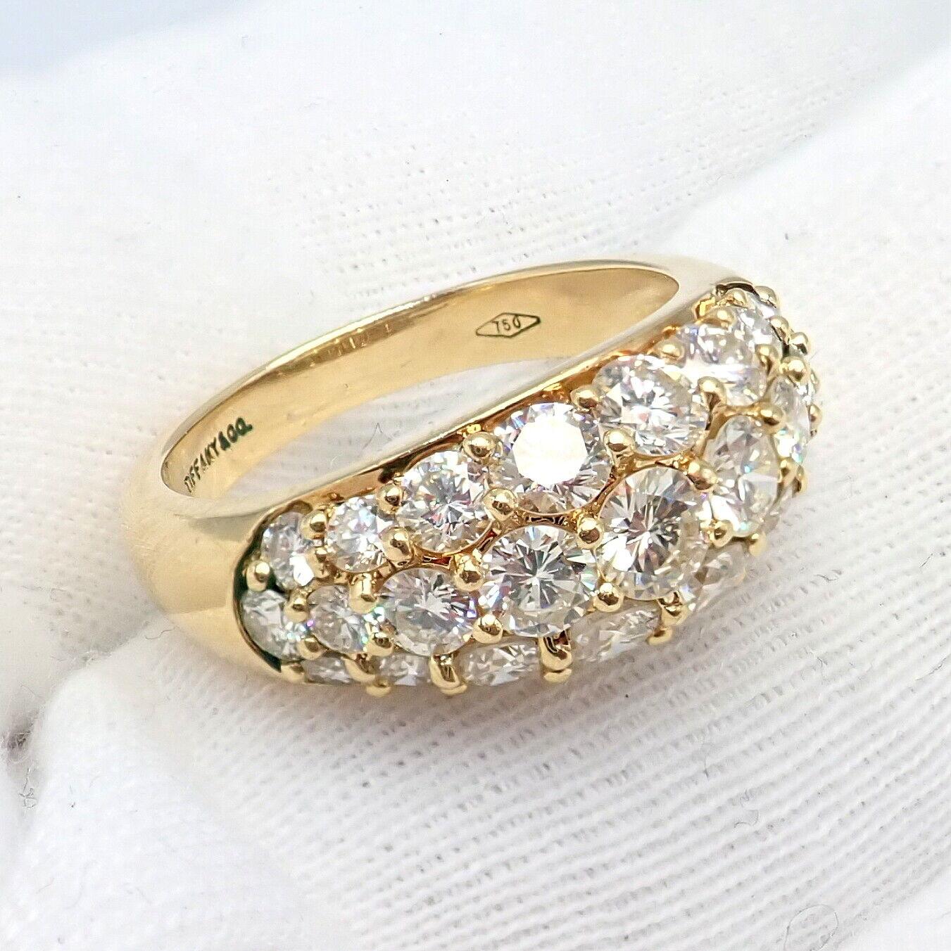 Tiffany & Co Classic Diamond Yellow Gold Band Ring 1