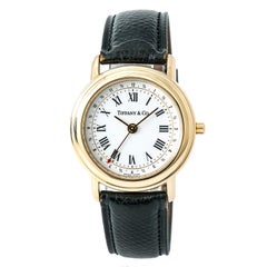 Tiffany & Co. Classic M193 With 7.5 mm Band, Yellow-Gold Bezel & White Dial