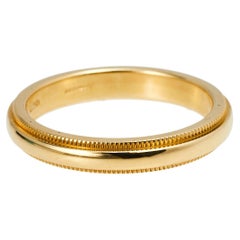 Tiffany & Co. Classic Milgrain 18K Yellow Gold Wedding Band Ring Size 51