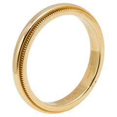 Tiffany & Co. Classic Milgrain 18K Yellow Gold Wedding Band Ring Size 51