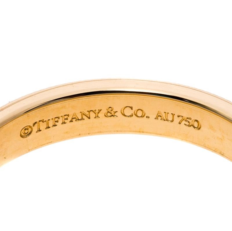 Tiffany & Co. Classic Milgrain 18k Yellow Gold Wedding Band Ring Size 52 1
