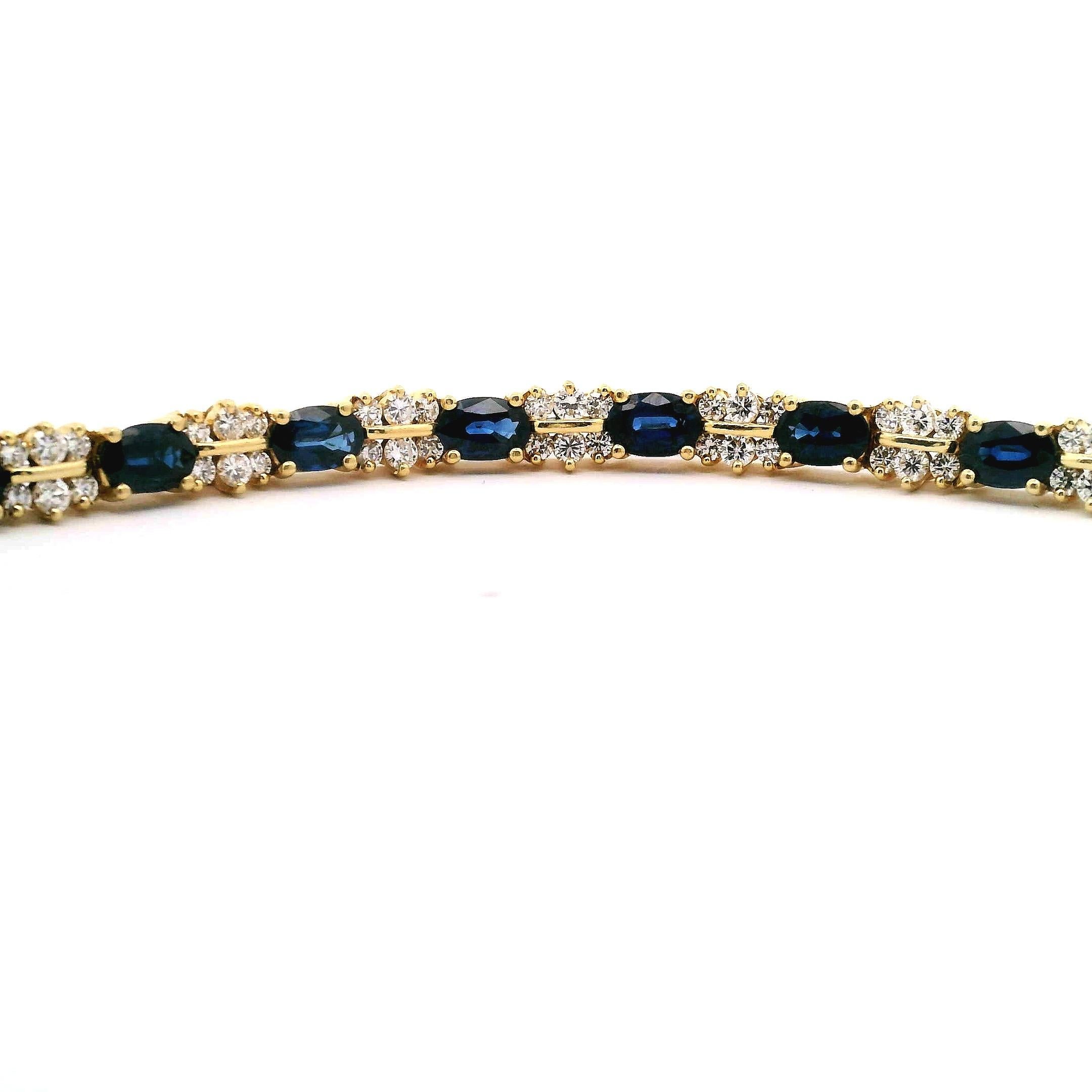 Tiffany & Co. Pulsera clásica de zafiro oval y diamantes en venta 1