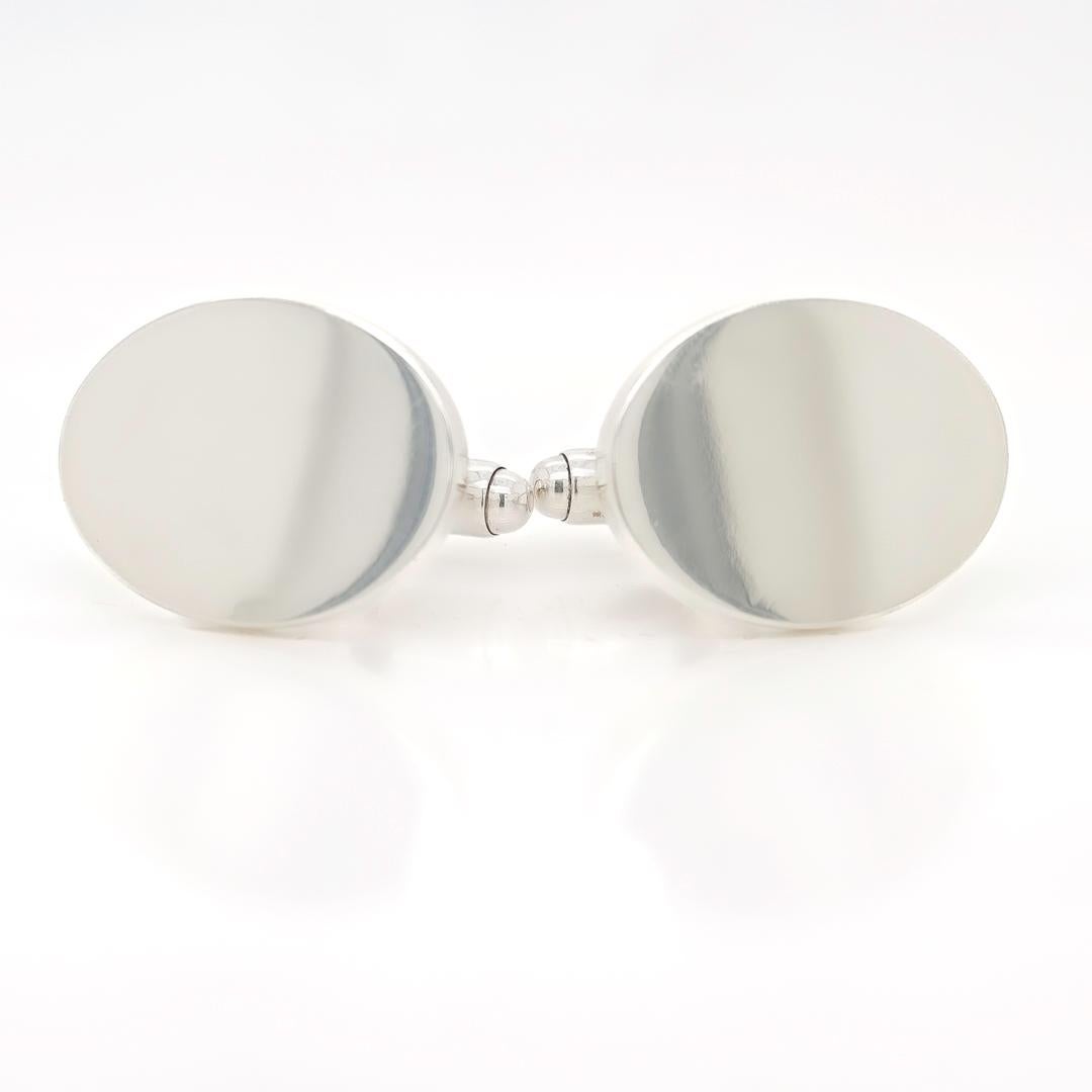 Tiffany & Co. Classic Oval Sterling Silver Cufflinks For Sale 6